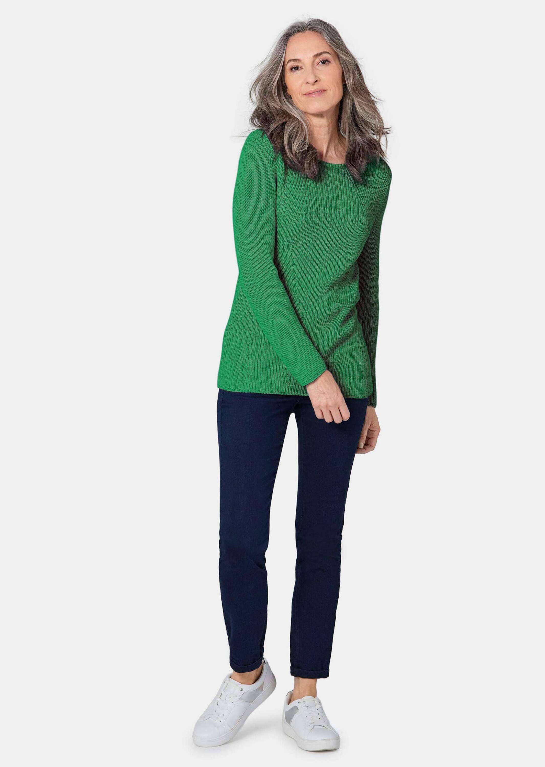 GOLDNER Strickpullover "Figurschmeichelnder Pullover aus reiner Baumwolle" günstig online kaufen