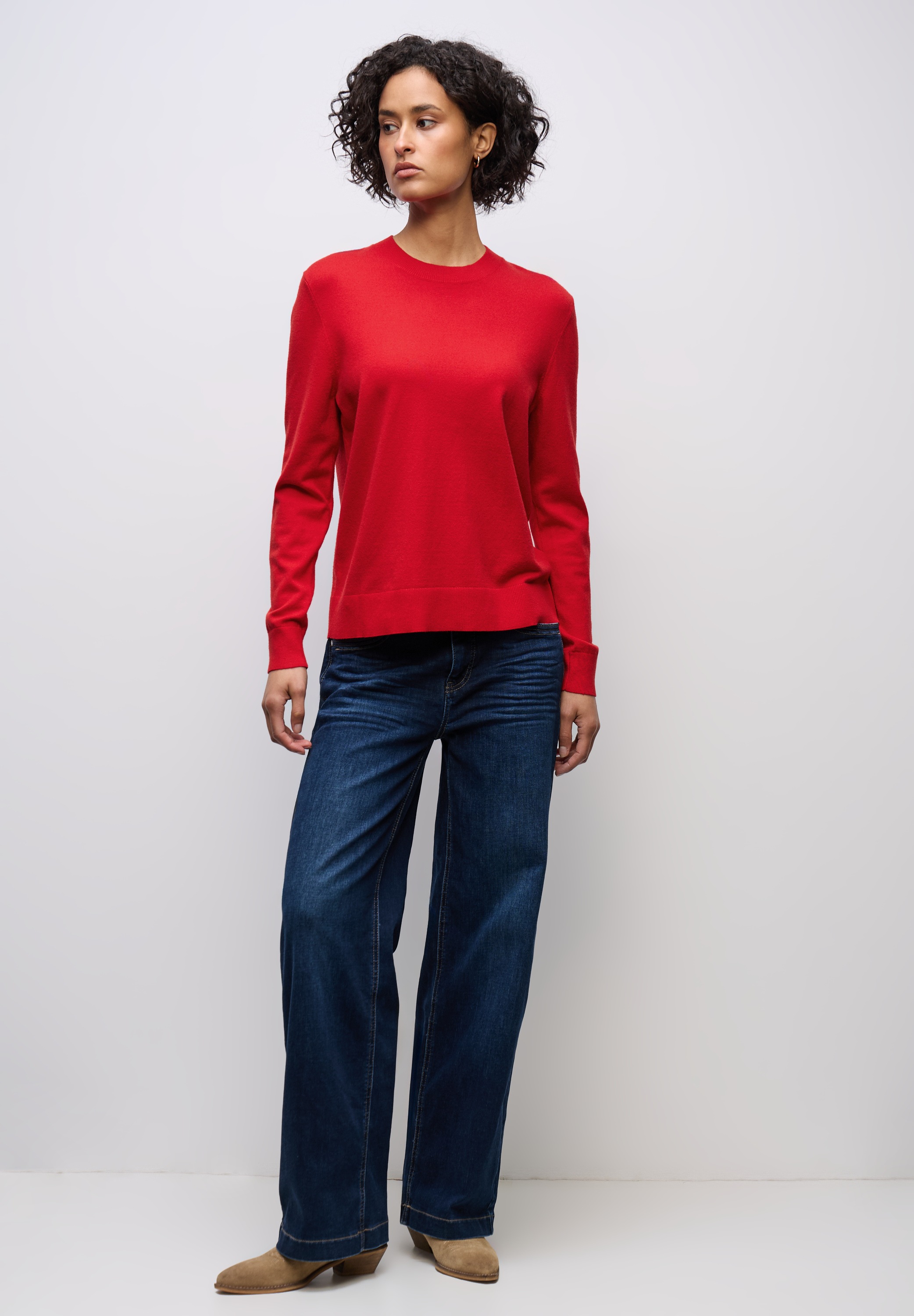 STREET ONE Strickpullover mit Materialmix