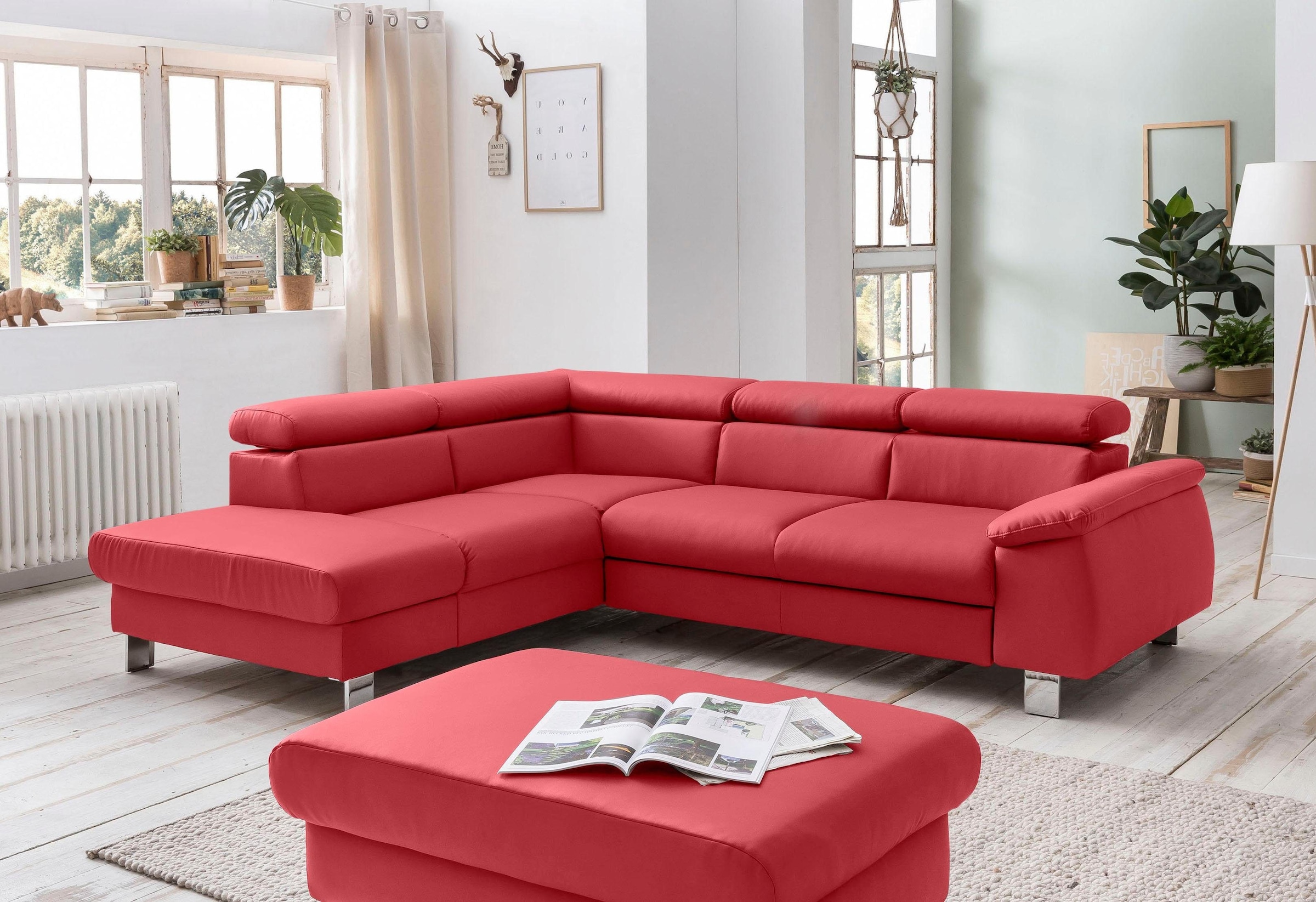 COTTA Ecksofa "Komaris L-Form", inklusive Kopf- bzw. Rückenverstellung, wah günstig online kaufen