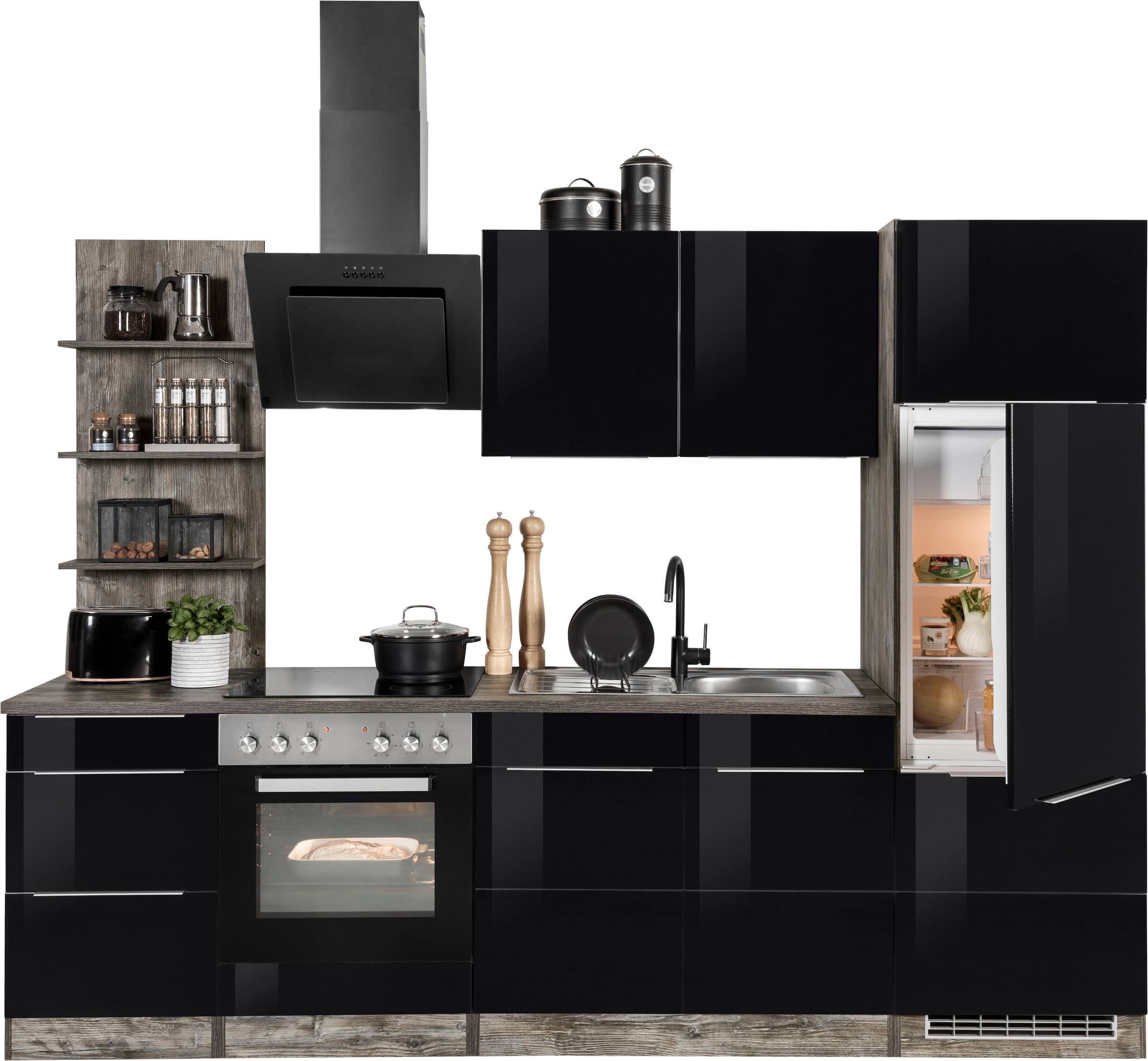 HELD MÖBEL Küchenzeile »Brindisi«, mit E-Geräten, Breite 270 cm kaufen |  BAUR