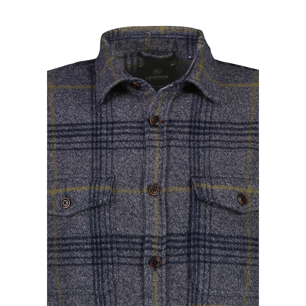 LERROS Flanellhemd »LERROS Overshirt in Karo-Wolloptik«