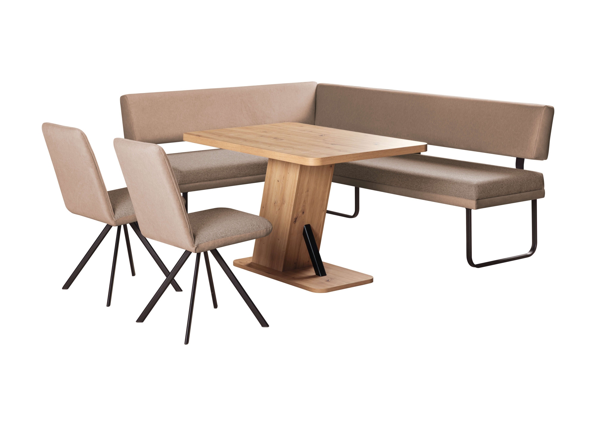 OTTO home Eckbankgruppe »Gabi Essecke, Sitzgruppe, Eckbankgruppe, Küchenbankgruppe« Set, 4tlg, 4 tlg. tlg. Gestell aus matt-schwarzem Flachmetall, stabil, 2-Stoff-Design