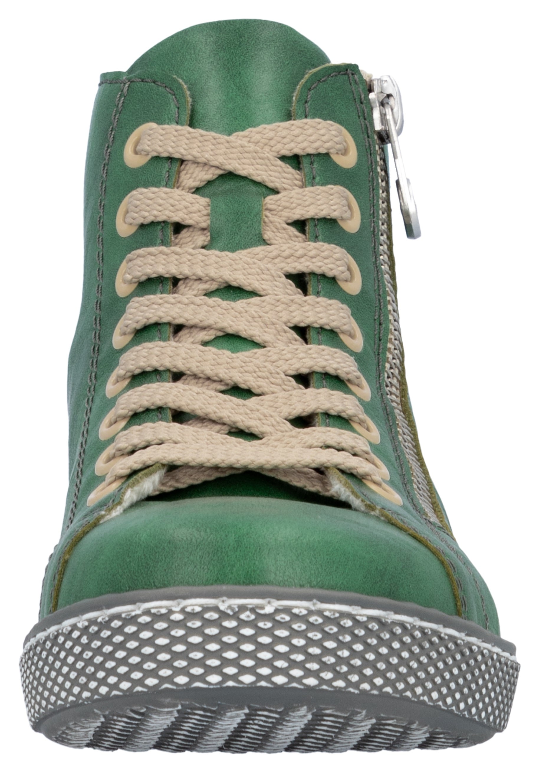 Rieker Schnürboots, Schnürstiefelette, Casual-Boots mit Reißverschluss außen