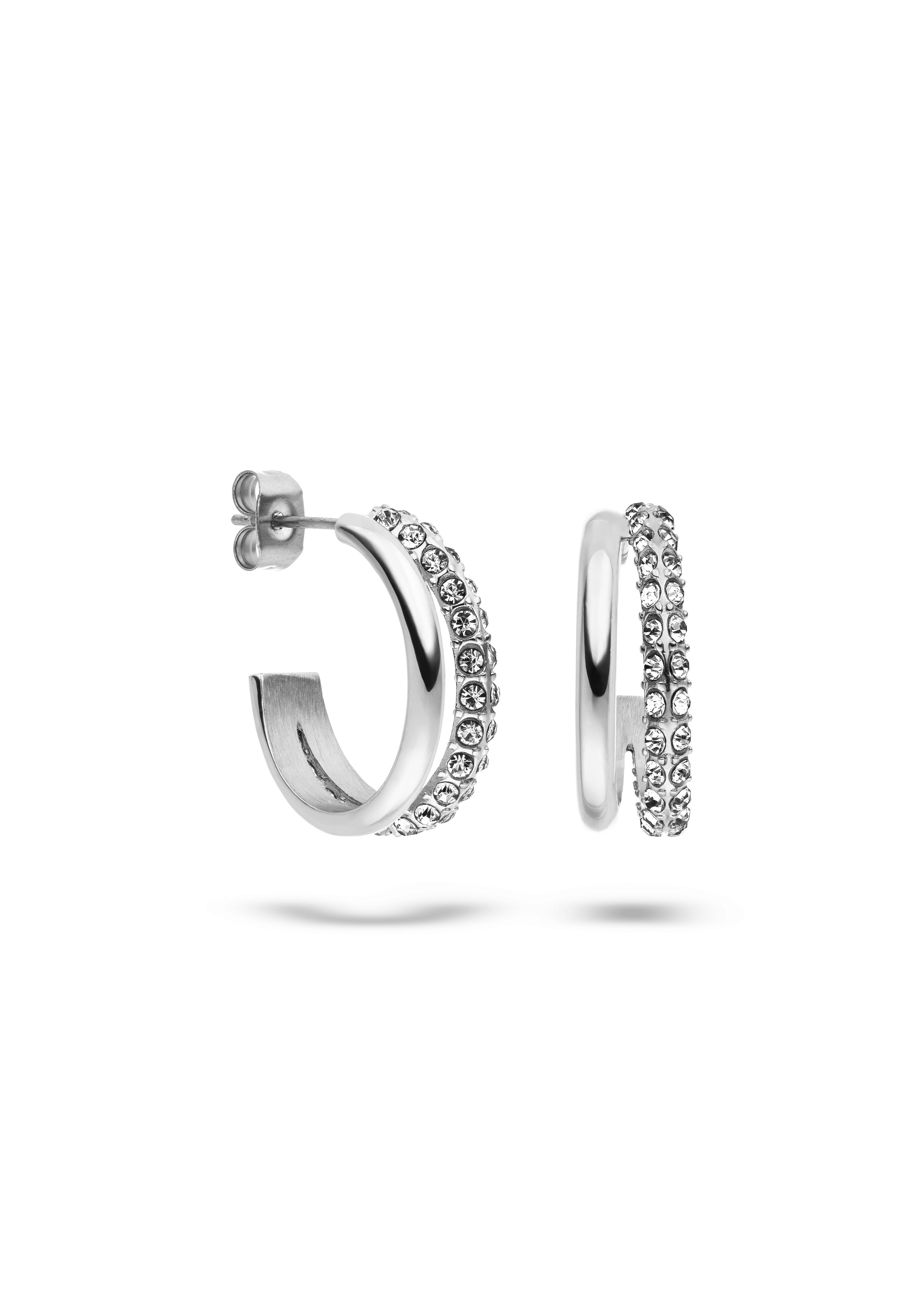 s.Oliver Paar Creolen »Schmuck Geschenk Edelstahl Creolen The Daily Spark« mit Zirkonia (synth.)