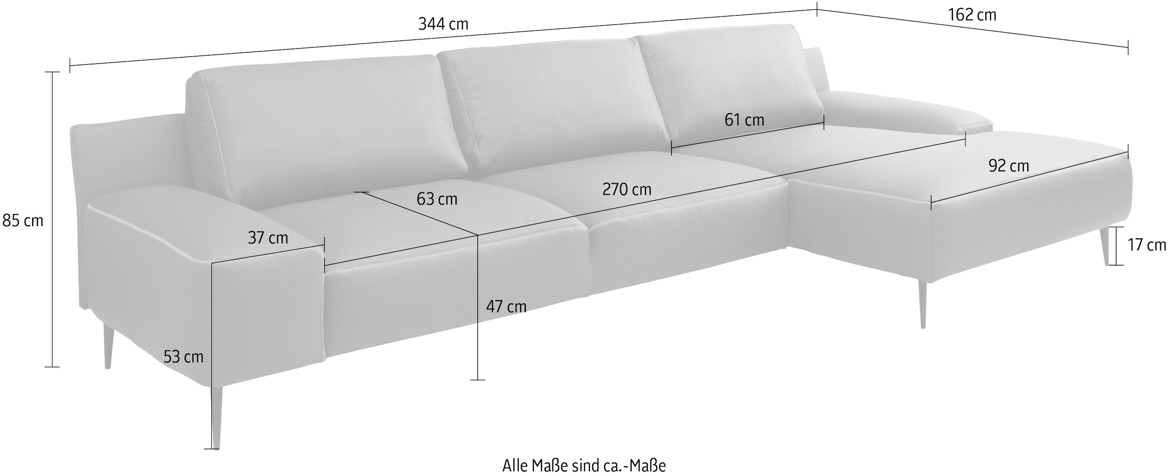 designwerk Ecksofa »Forma L-Form, zeitloses Designsofa mit aktuellem Fuß«, in hochwertiger Verarbeitung & tollem Sitzkomfort