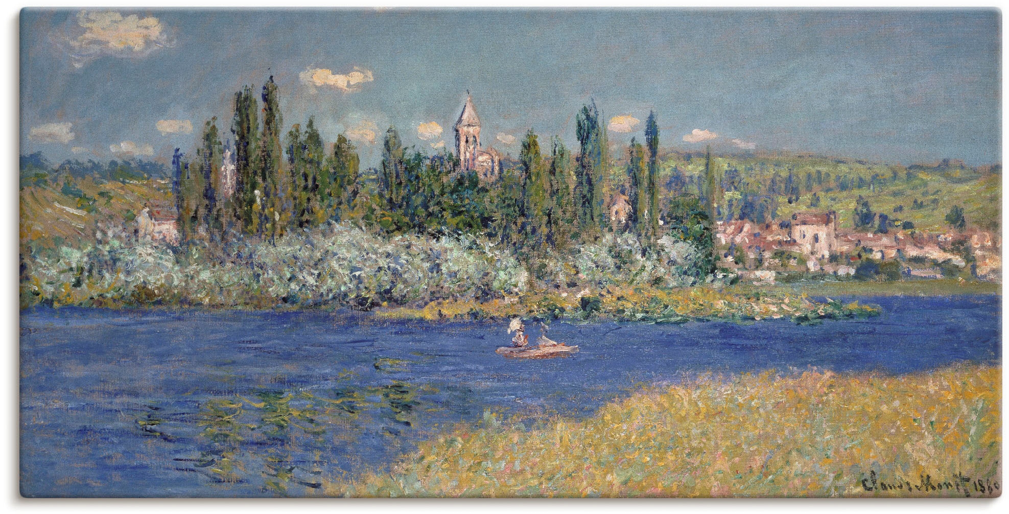Artland Leinwandbild "Blick auf Vetheuil. 1880.", Gewässer, (1 St.), auf Keilrahmen gespannt