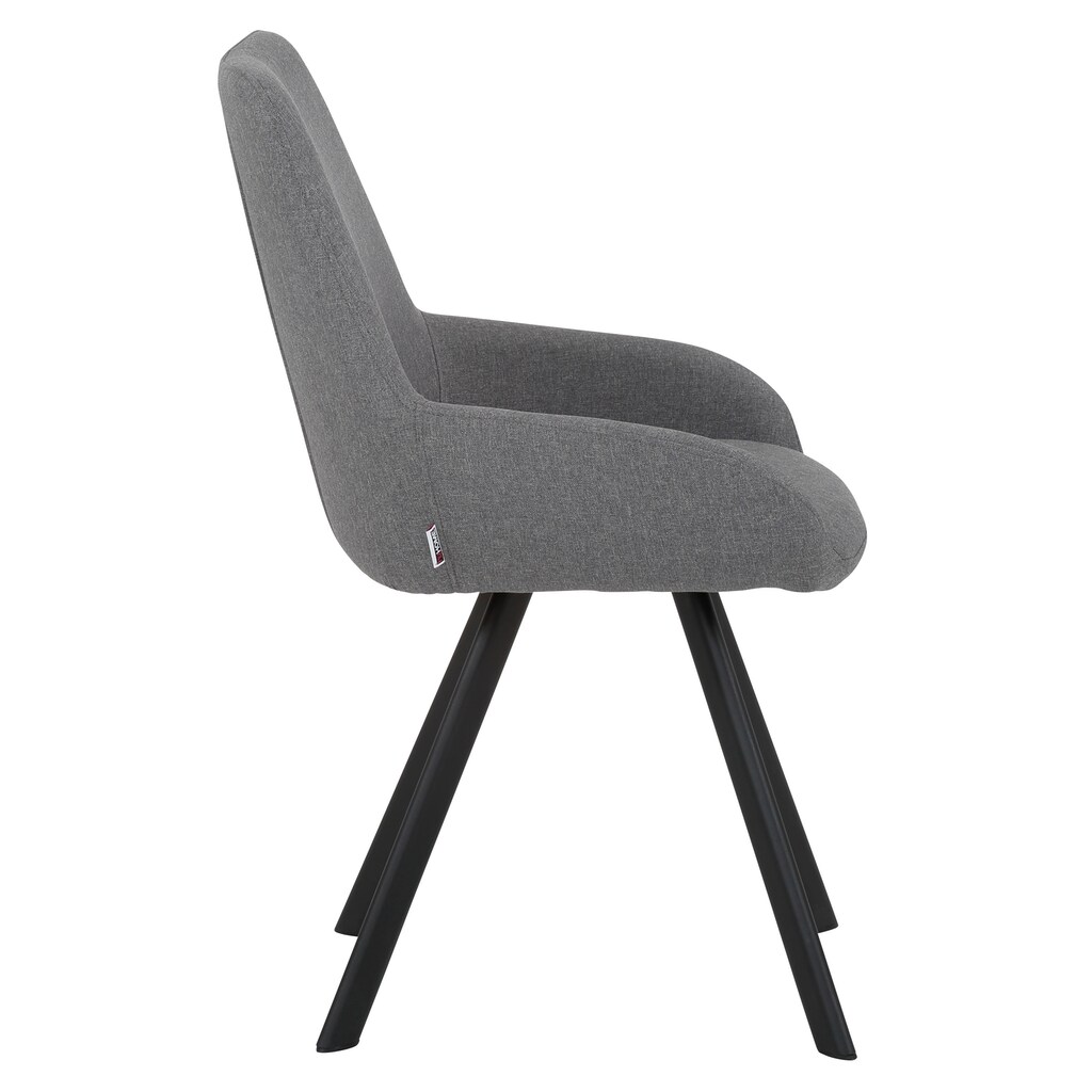 Wohnen Stühle & Sitzbänke my home Esszimmerstuhl »Sandra«, Webstoff, im 2er Set, mit schwarzen Metallbeinen, in verschiedenen Fa
