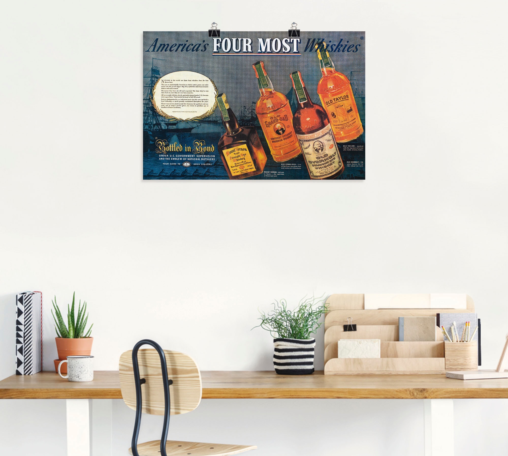 Artland Wandbild »Amerikanischer Whiskey, 1938«, Ausstellungsplakate, (1 St.), als Alubild, Outdoorbild, Poster in verschied. Größen