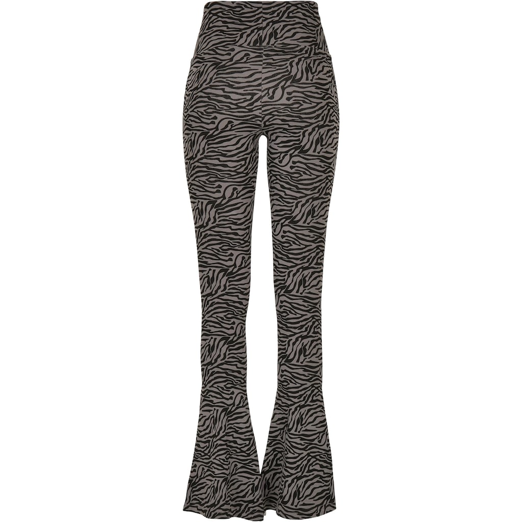 URBAN CLASSICS Leggings »Urban Classics Damen Ladies High Waist Zebra Boot Cut Leggings«, (1 tlg.)