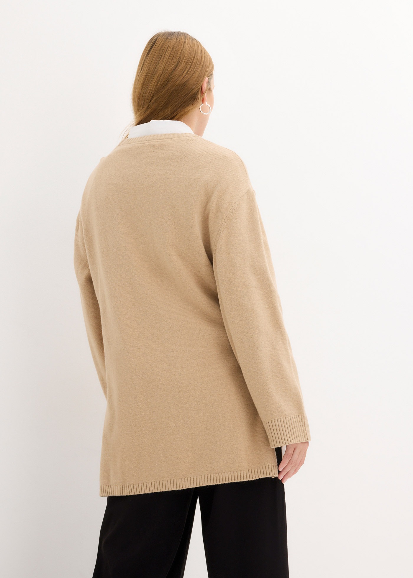 bonprix Strickpullover "Long-Feinstrickpullover mit Seitenschlitzen aus Vis günstig online kaufen