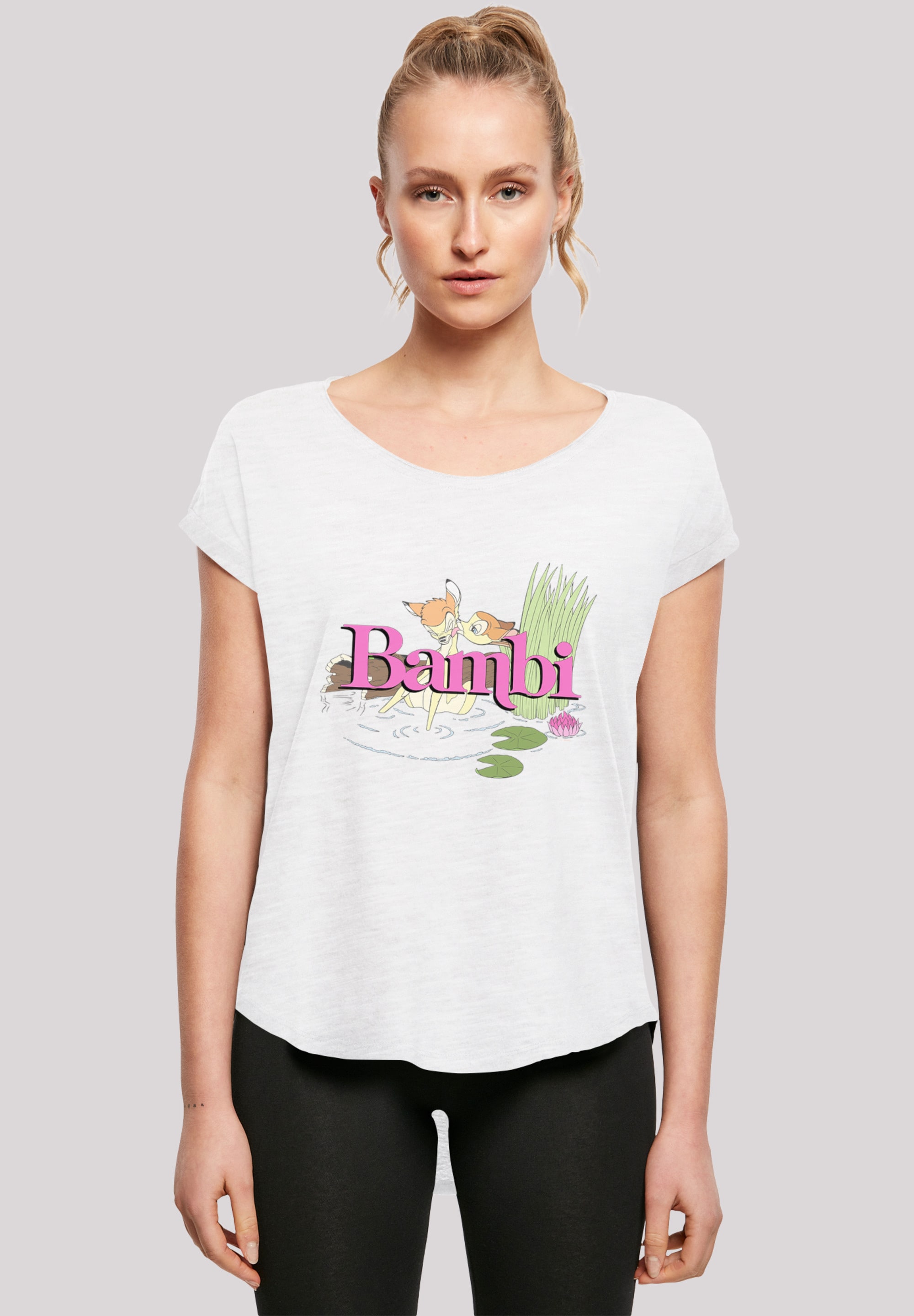 F4NT4STIC "Long Cut T-Shirt Disney Bambi Kiss" Damen,Premium Merch,Lang,Lon günstig online kaufen
