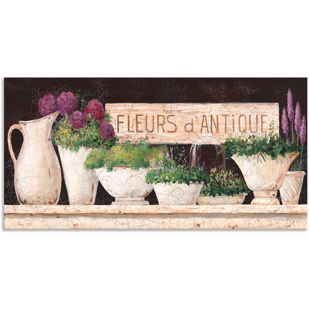 Wohnen Wohnaccessoires Artland Wandbild »Antike Blumen«, Vasen & Töpfe, (1 St.), in vielen Größen & Produktarten - Alubild / Out