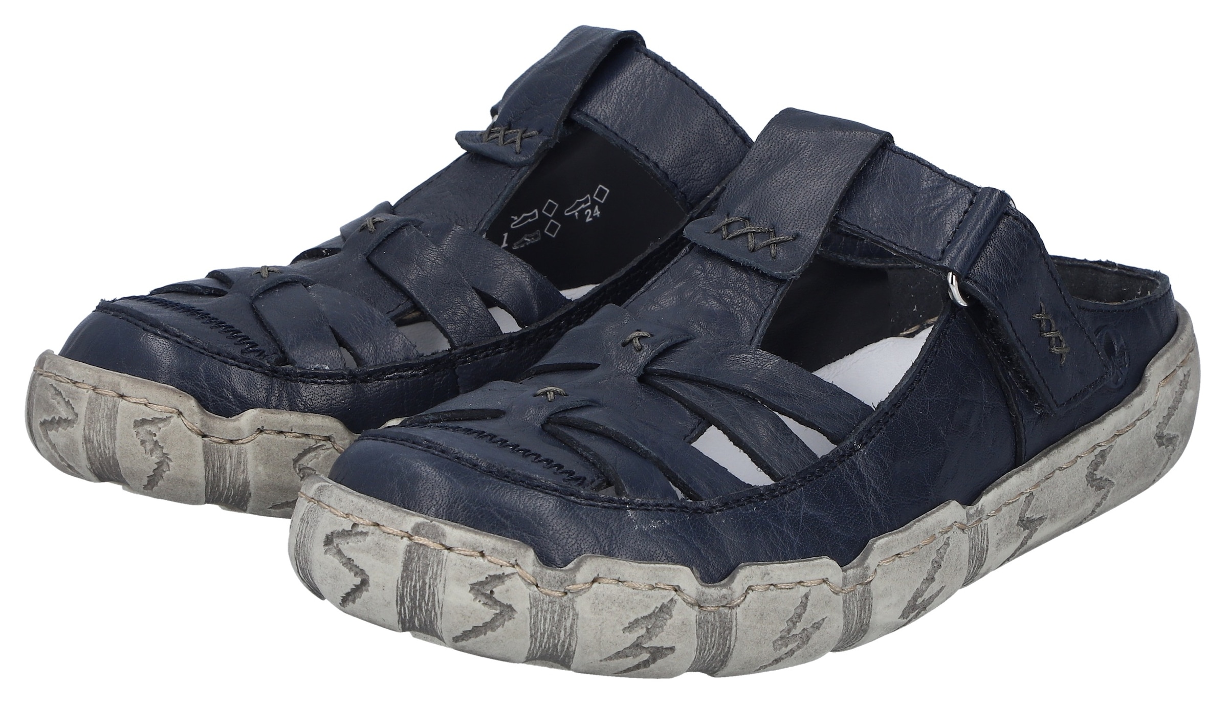 Rieker Clog  Sabot, Sommerschuh, Schlappen, Hausschuh mit Ziernähten