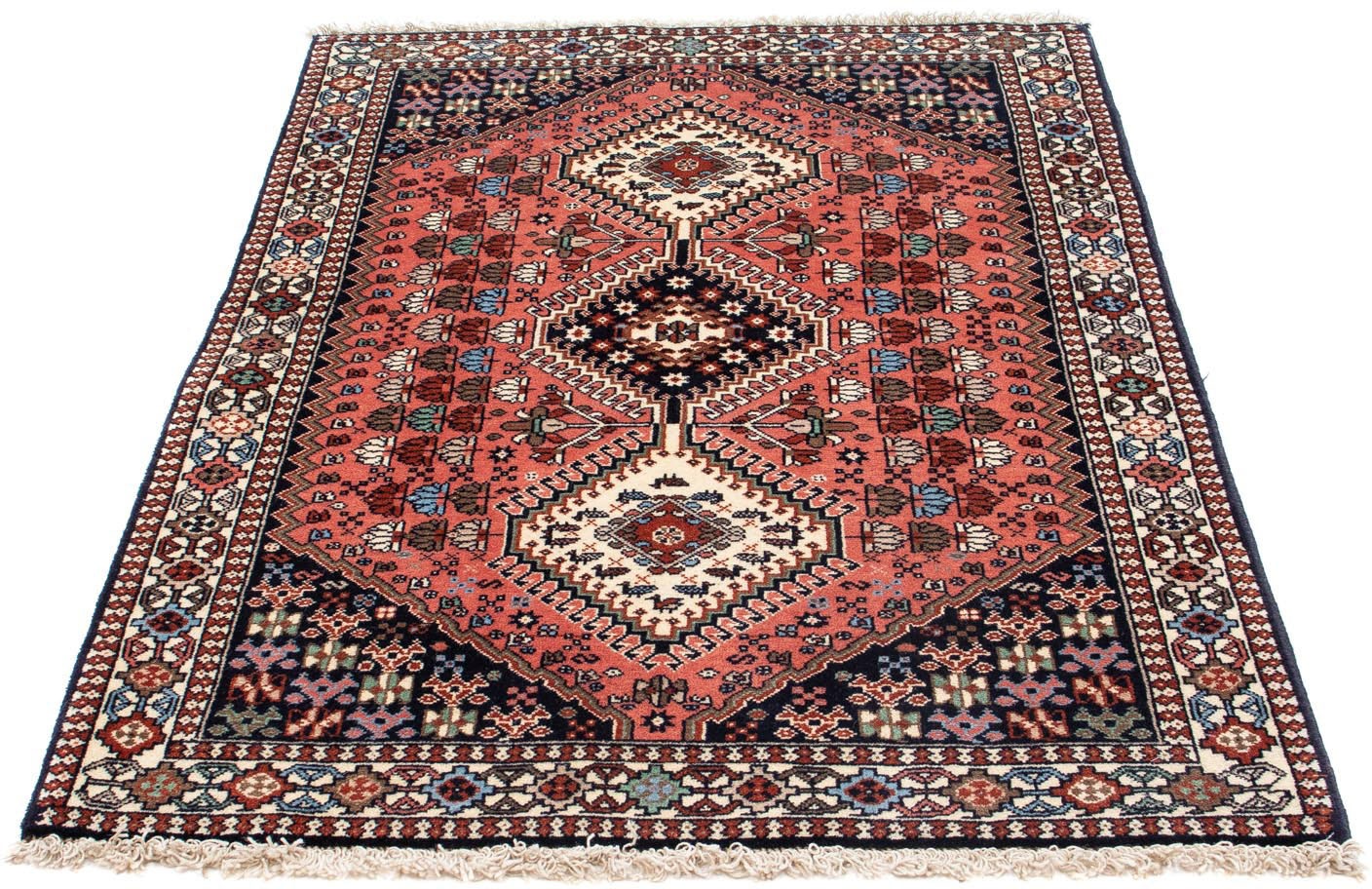 morgenland Hochflor-Läufer "Yalameh Medaillon Blu scuro 193 x 83 cm", rechteckig, 10 mm Höhe, Handgeknüpft