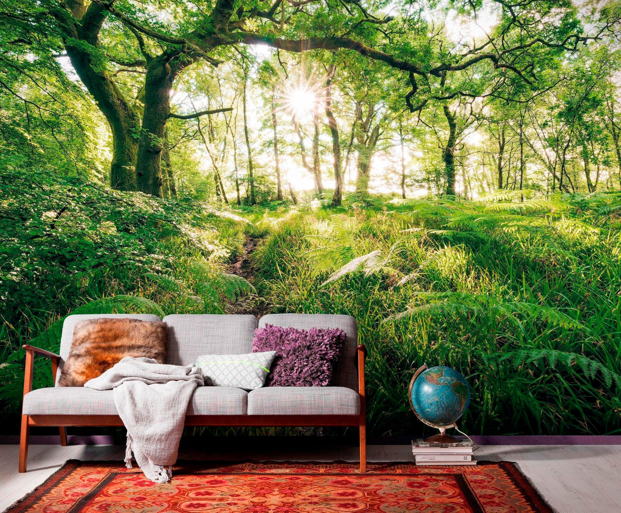 Komar Vliestapete »Digitaldruck Vlies - Mystic Path - Größe 400 x 250 cm«, bedruckt, Wohnzimmer, Schlafzimmer