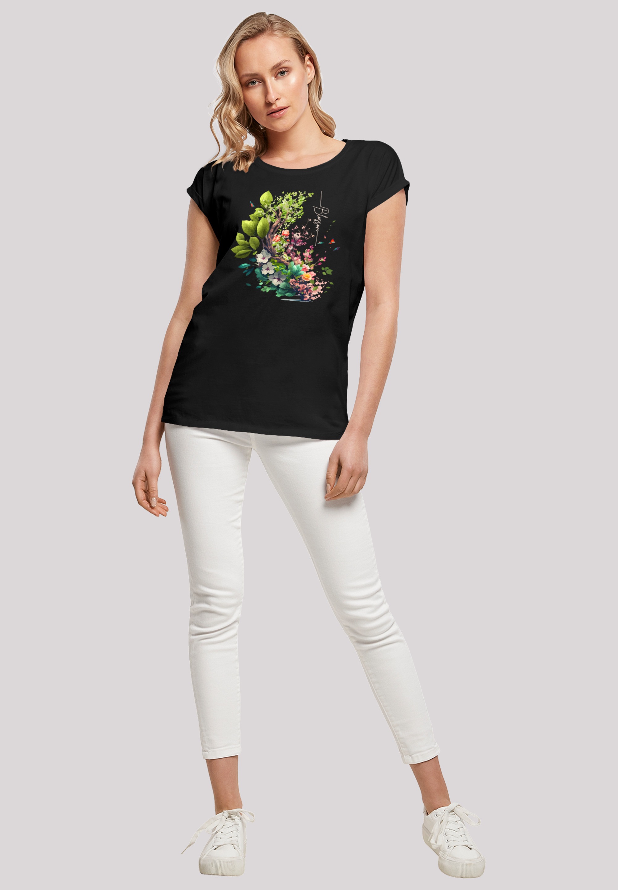 F4NT4STIC T-Shirt »Baum mit Blumen«, Print