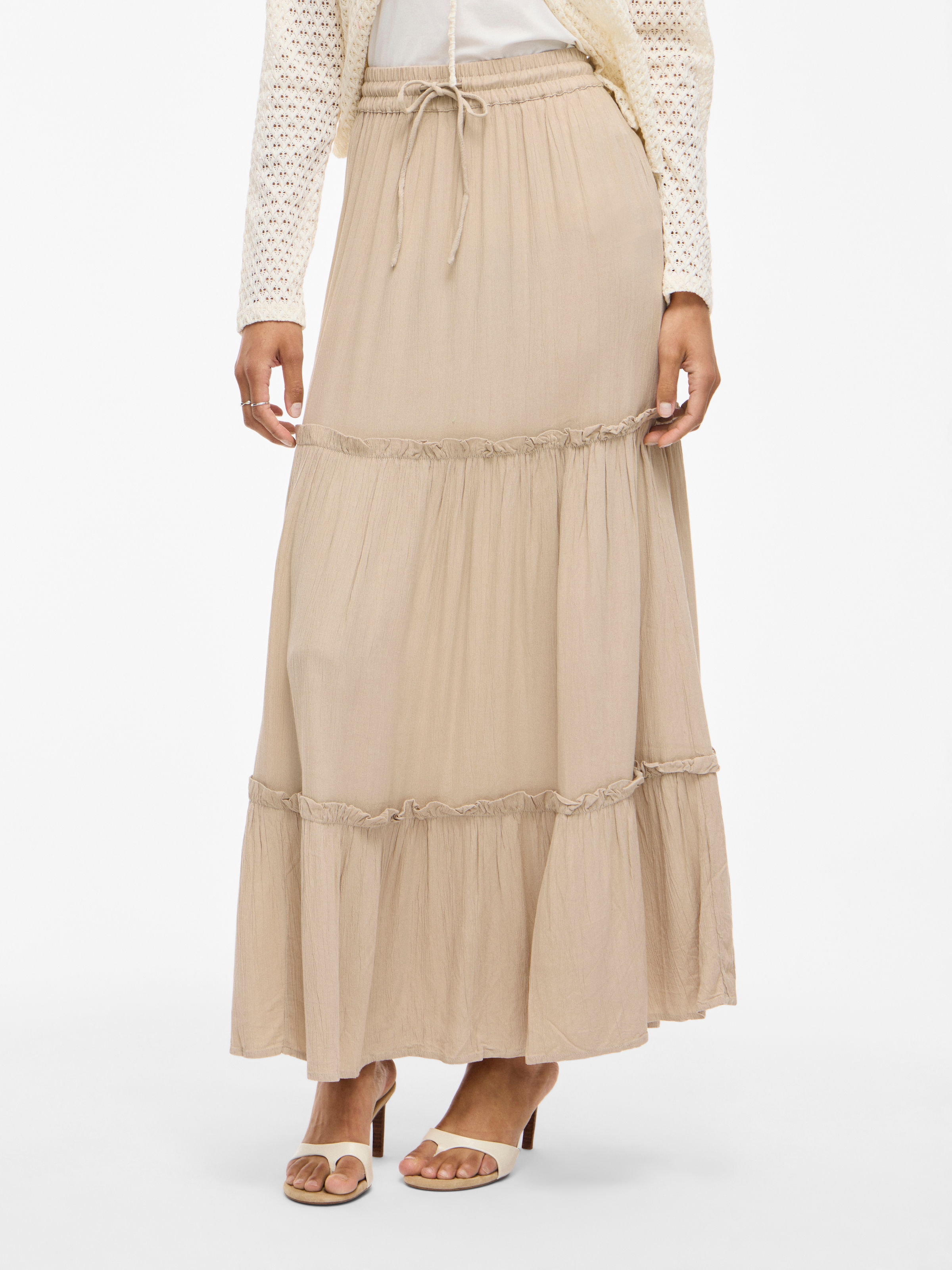 Vila Maxirock »VIMESA HW MAXI SKIRT - NOOS« mit Rüschen