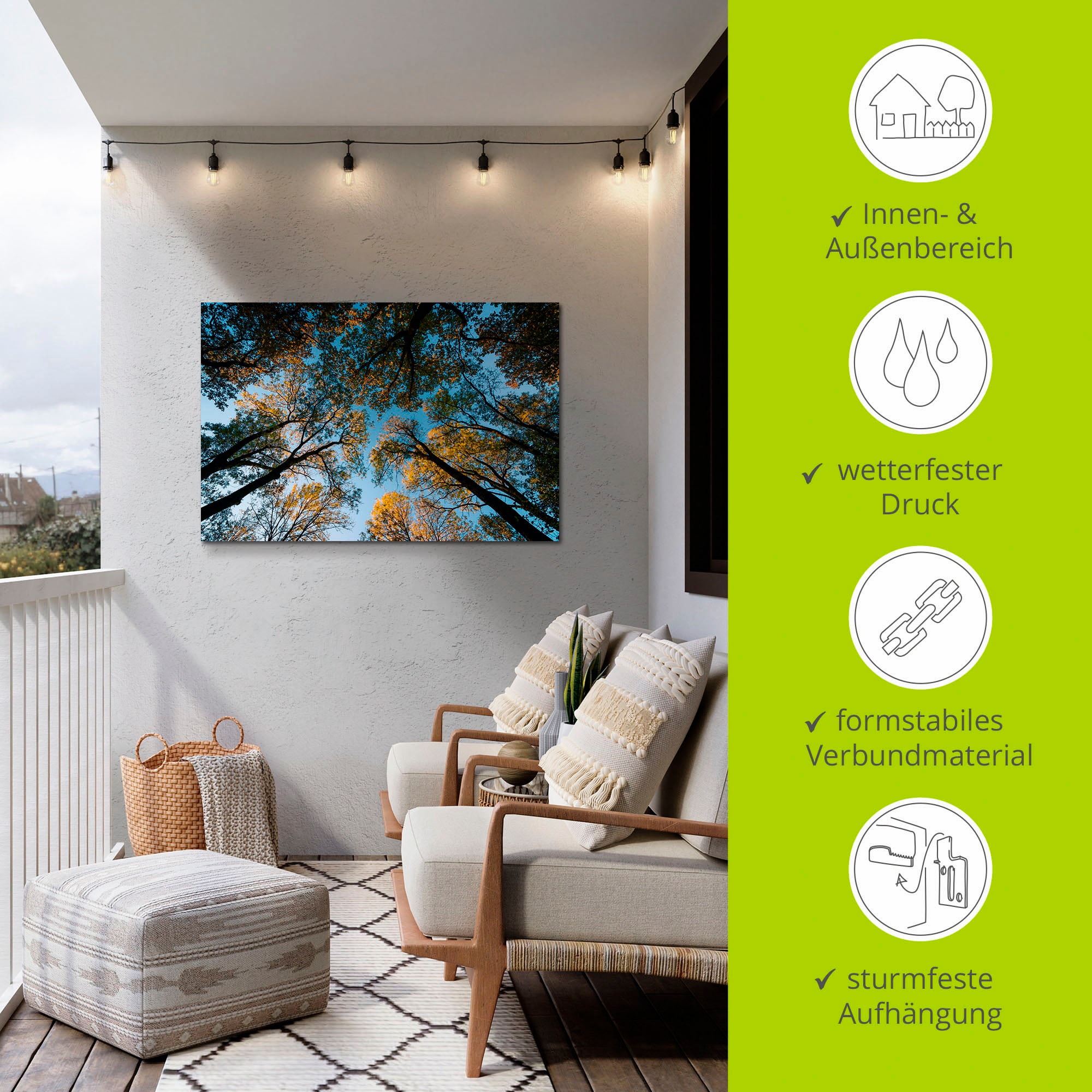 Artland Wandbild »Herbst im Wald«, Bäume, (1 St.), als Alubild, Outdoorbild, Leinwandbild in verschied. Größen