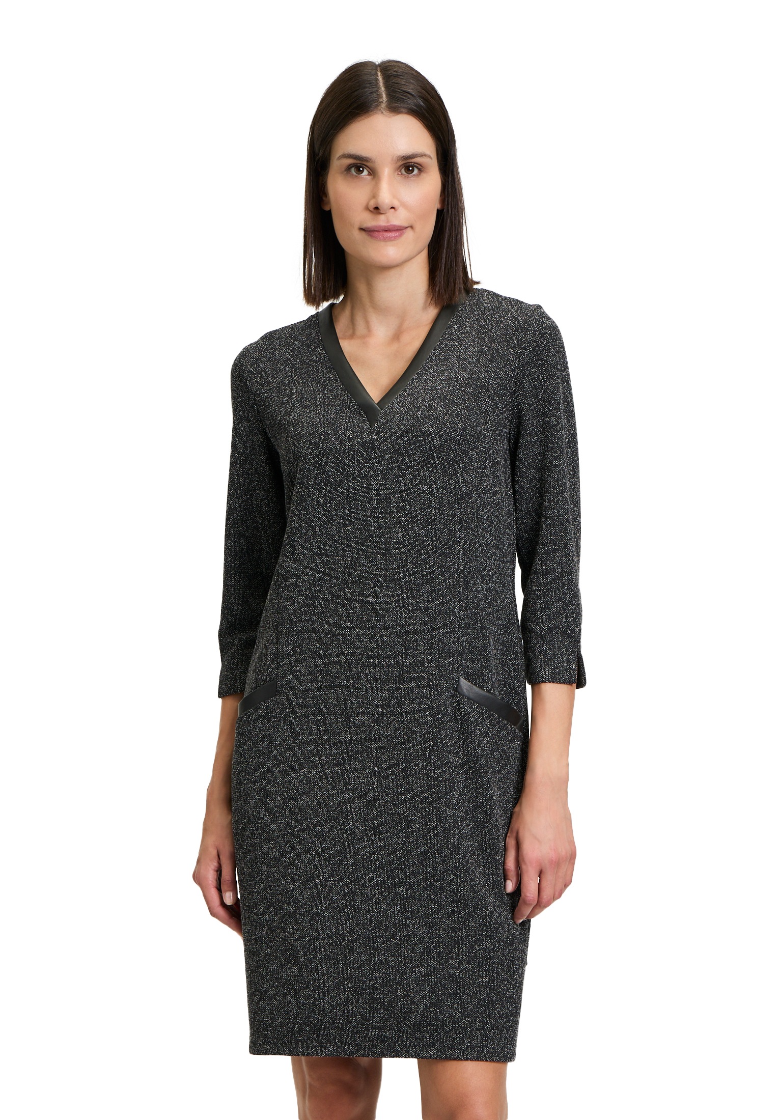 A-Linien-Kleid »Vera Mont Businesskleid mit V-Ausschnitt«, Materialmix