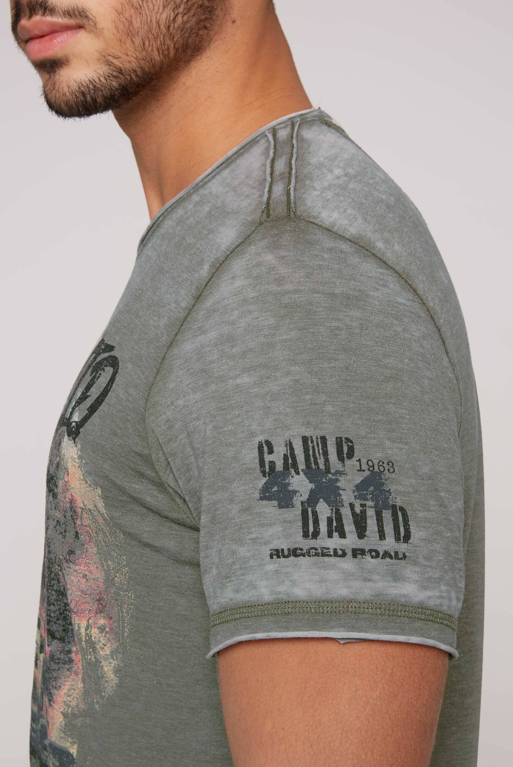 CAMP DAVID Rundhalsshirt, mit offenen Kanten