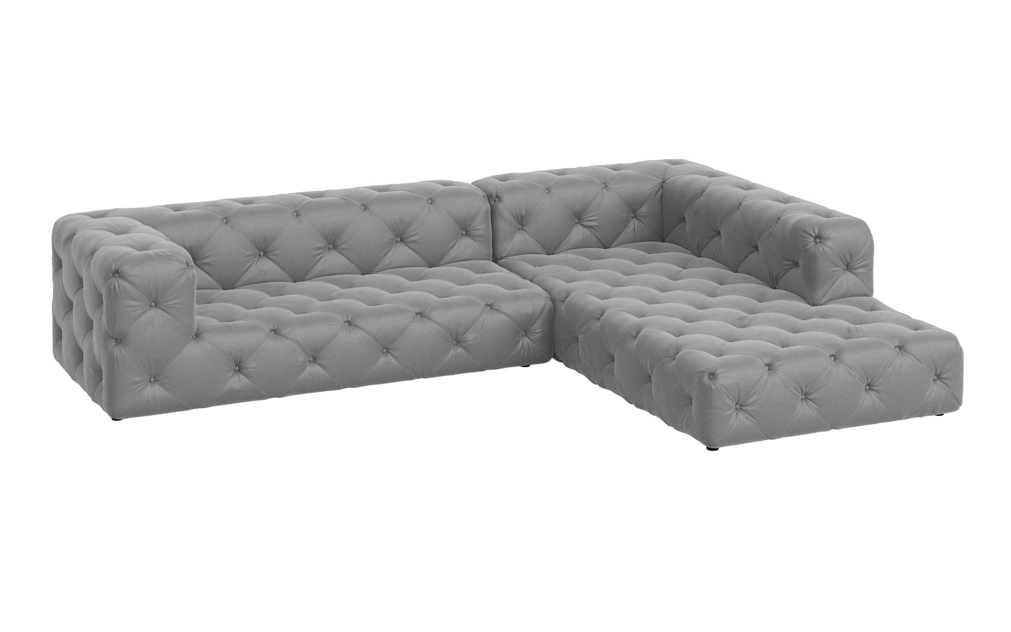 Places of Style Ecksofa »FOLLINA«, L-Form, mit klassischer Chesterfield-Knopfheftung