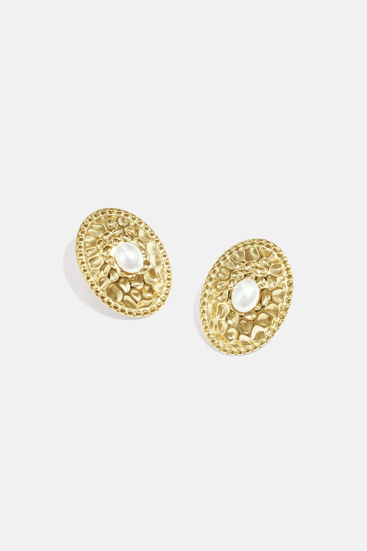 Adelia´s Paar Ohrstecker »LIVAYA Ohrringe Ohrstecker aus Edelstahl mit Hammermuster« Stylisch durch die ovale Form mit strukturierter Oberfläche
