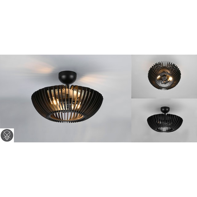 TRIO Leuchten Deckenleuchte »Colino«, 2 flammig-flammig, Schlafzimmer  Deckenlampe mit Holzschirm Ø40cm exkl 2xE27 (max 40 Watt) | BAUR