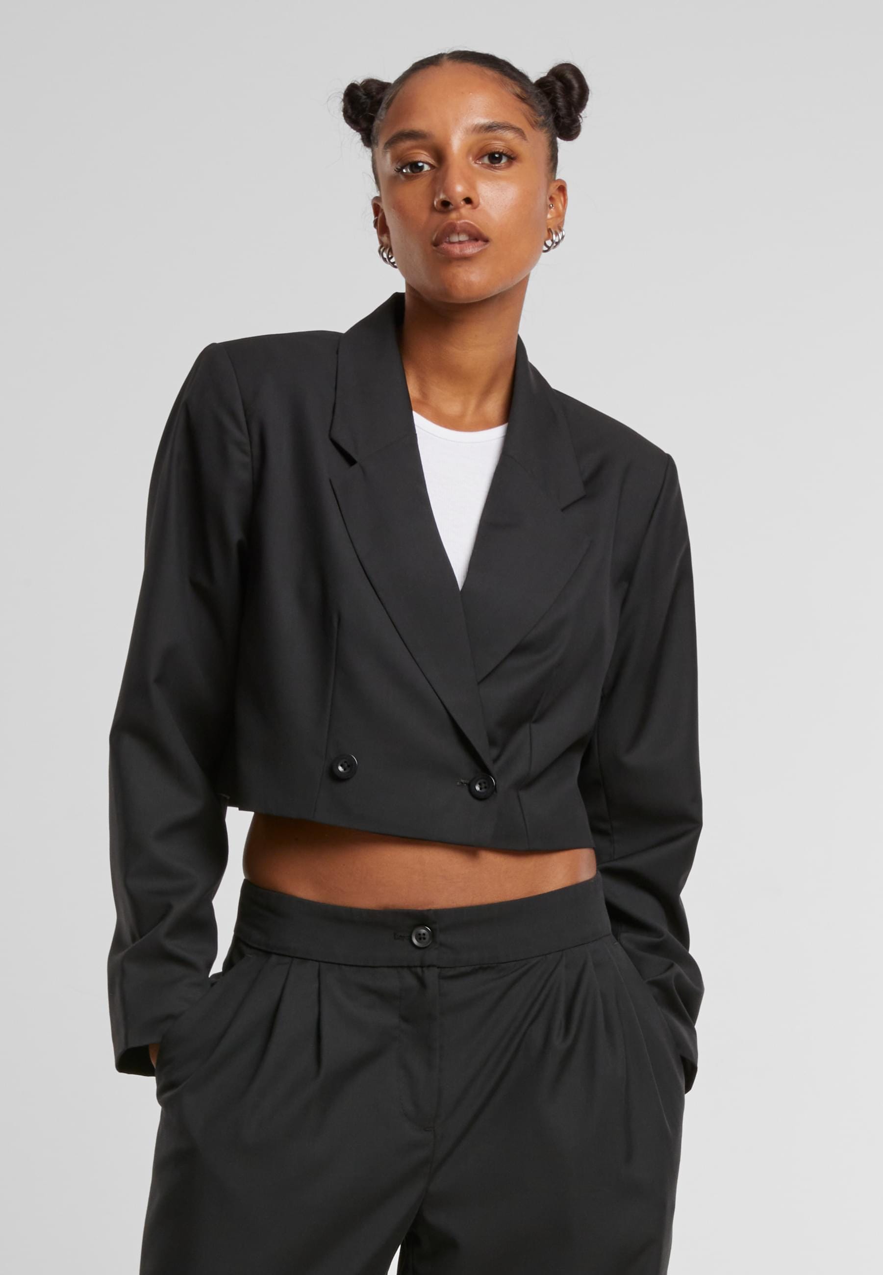 URBAN CLASSICS Allwetterjacke »Urban Classics Ladies Cropped Blazer«, (1 St.), ohne Kapuze