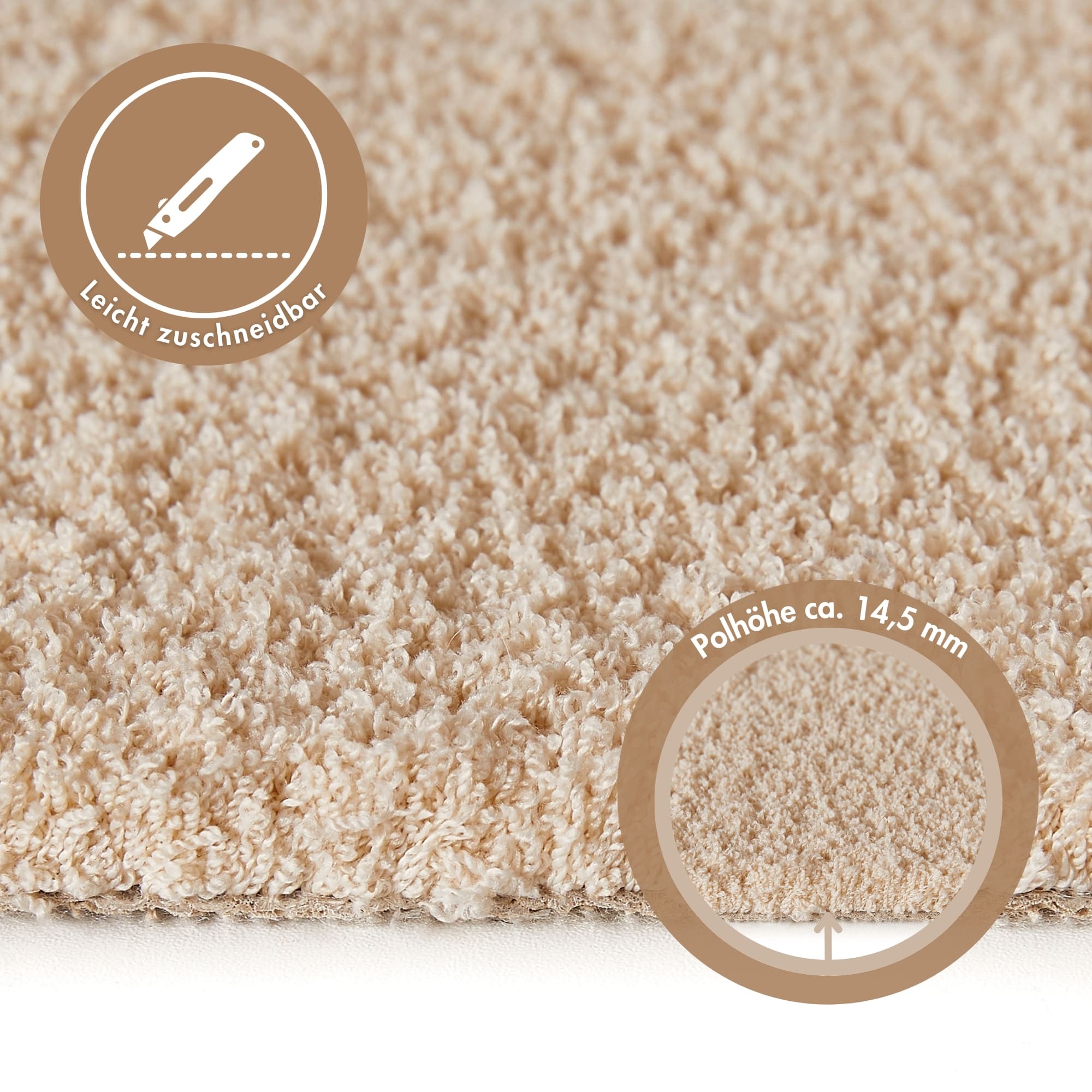 ANDIAMO Softness Velours Carpet beige 400x700cm 3