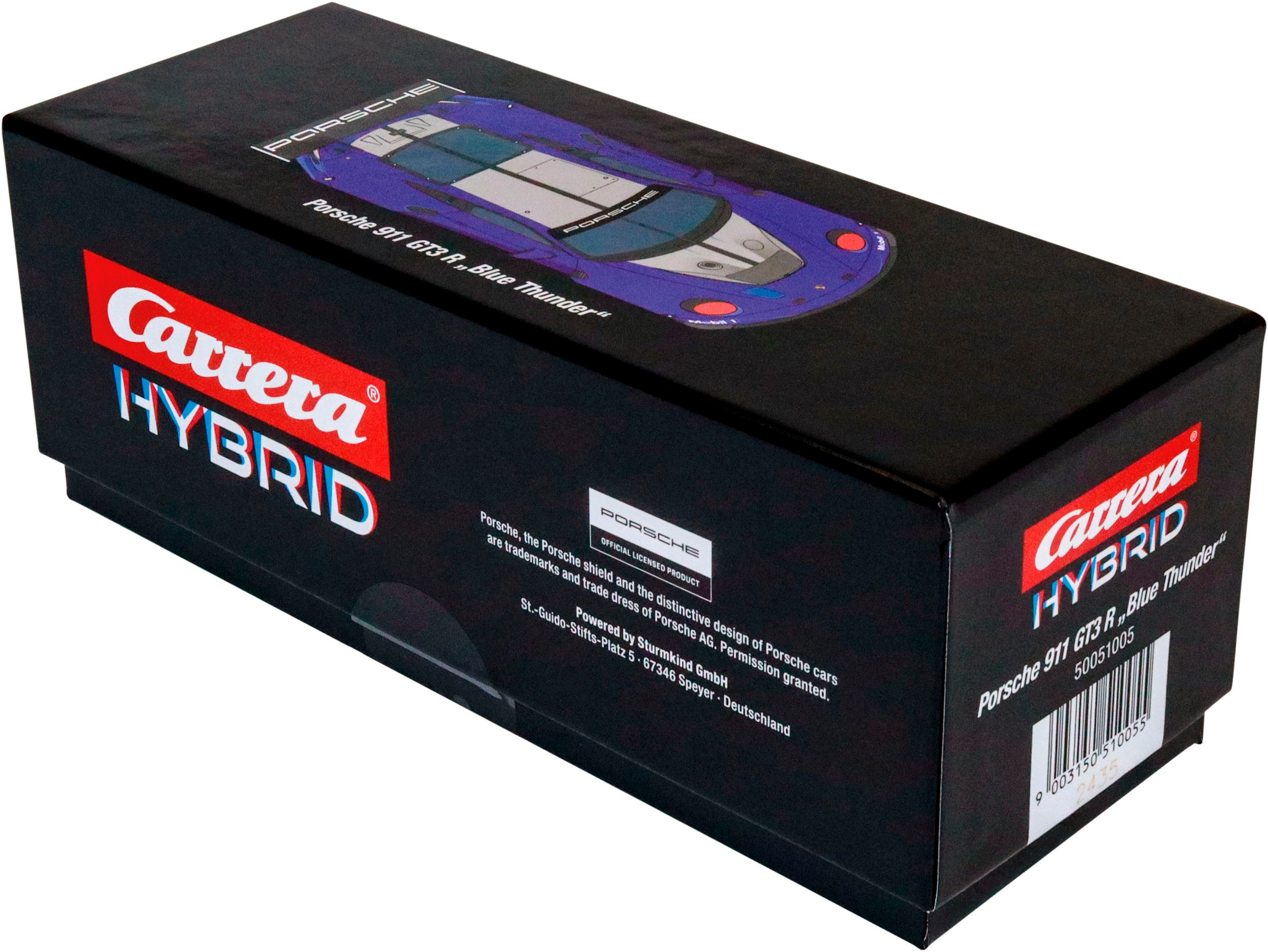Carrera® Rennbahn-Auto »Carrera Hybrid, Porsche 911 GT3 R, Blue Thunder«