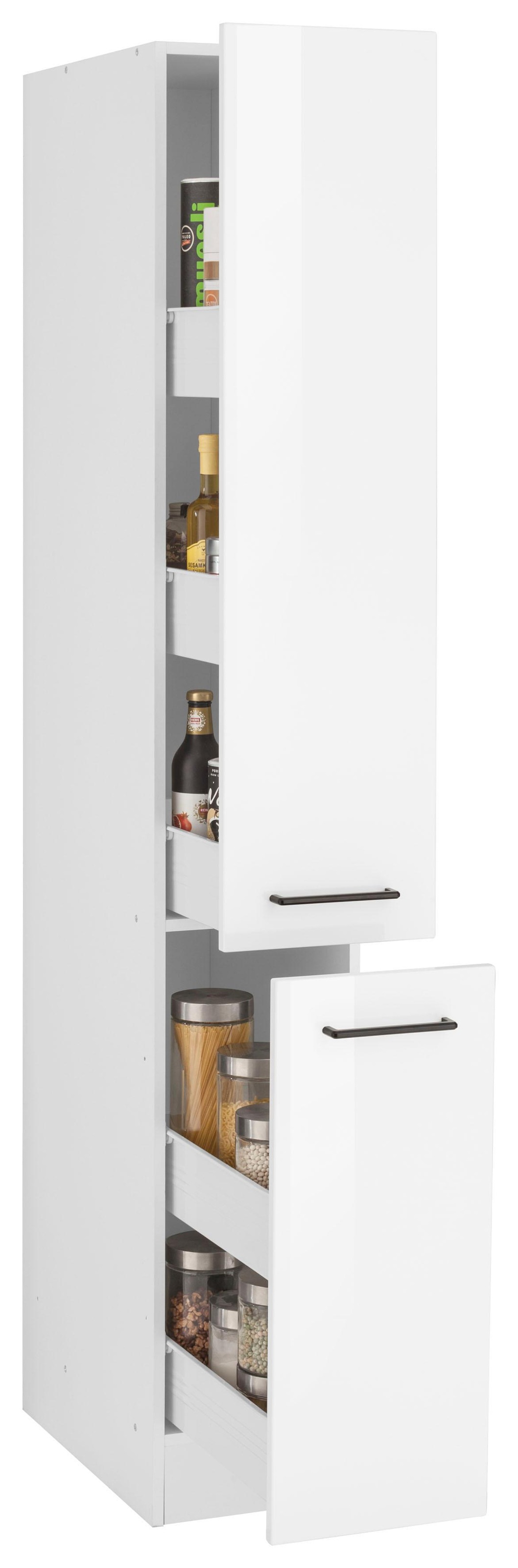 Thumbnail - KOCHSTATION Apothekerschrank "KS-Tulsa", 30 cm breit, 200 cm hoch, mit 2 Auszügen, Metallgriff, MDF Front