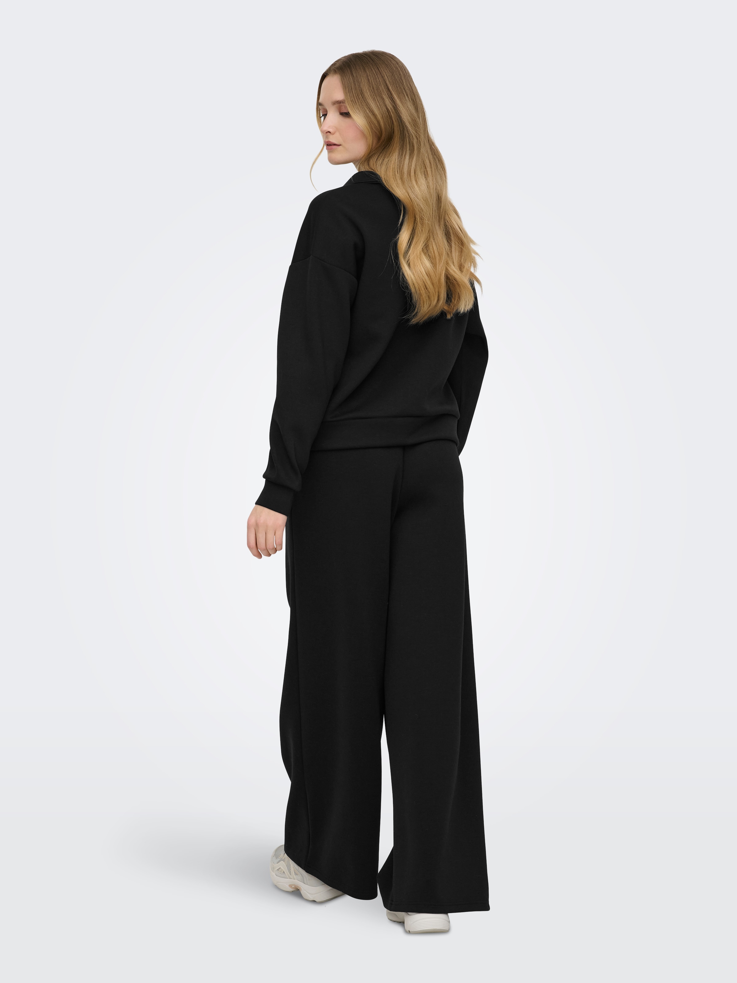 ONLY Play Sweater »ONPLOUNGE HN LS HZ DS SWT NOOS«, Materialmix, loose fit
