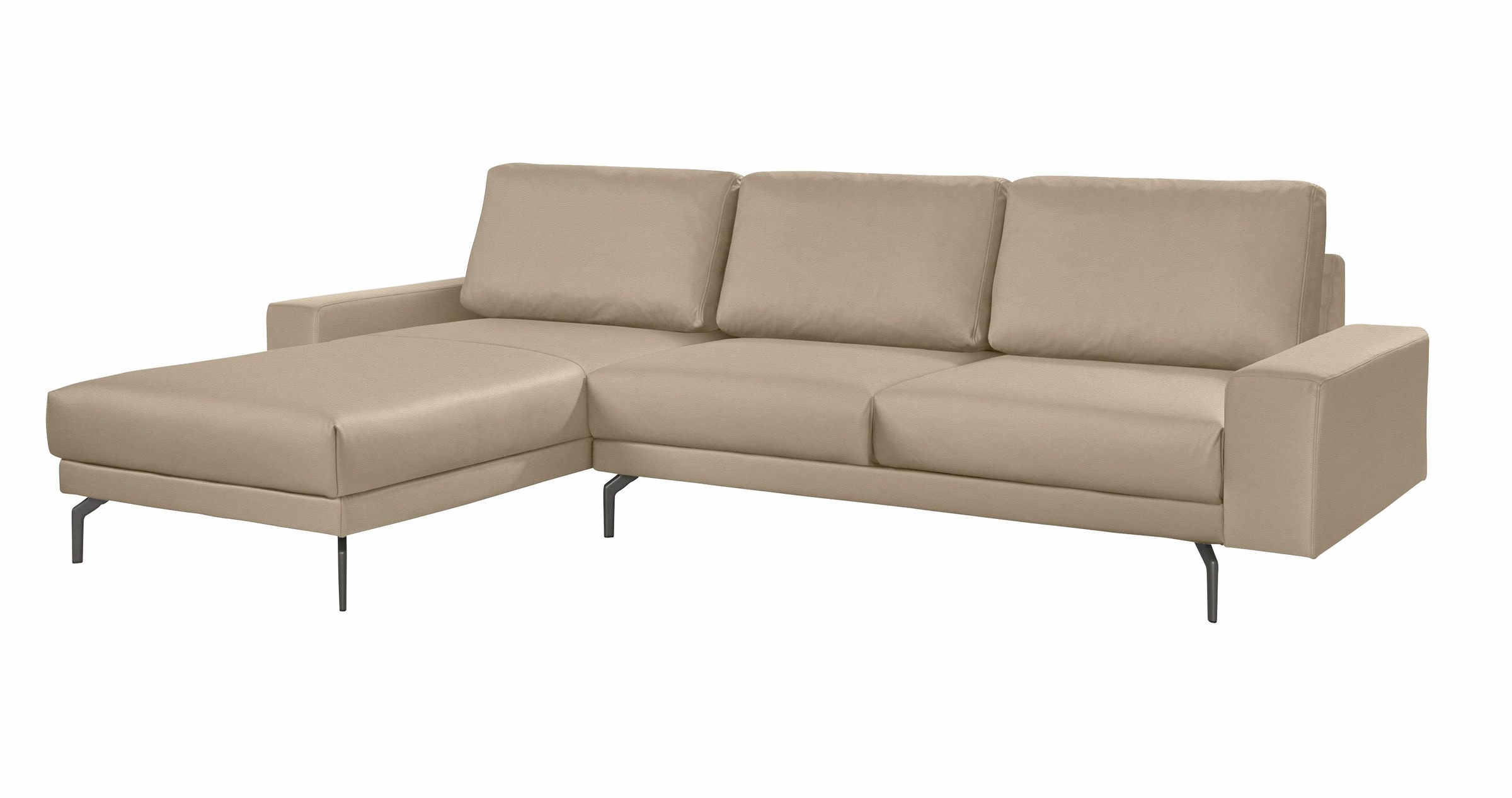 Creation BY ROLF BENZ Ecksofa »CR.450, Designecksofa, Polsterecke, L-Form«, Armlehne breit und niedrig, Alugussfüße in umbragrau, Breite 294 cm