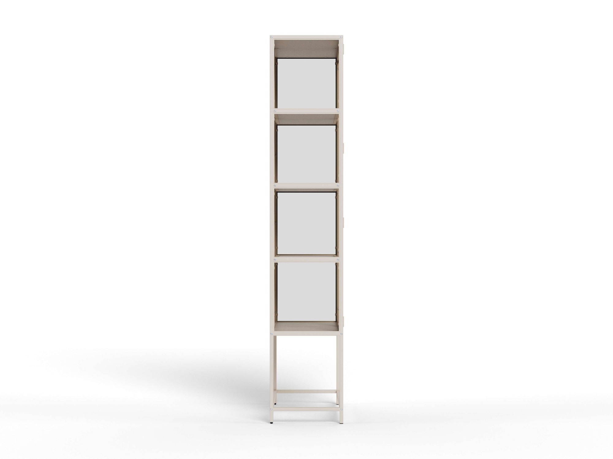 ACTONA GROUP Glasvitrine »Seaford, Vitrine« Vitrine, grauer Stahl, Oberboden und 4 Einlegeböden, 77x 35 x 185,6 cm