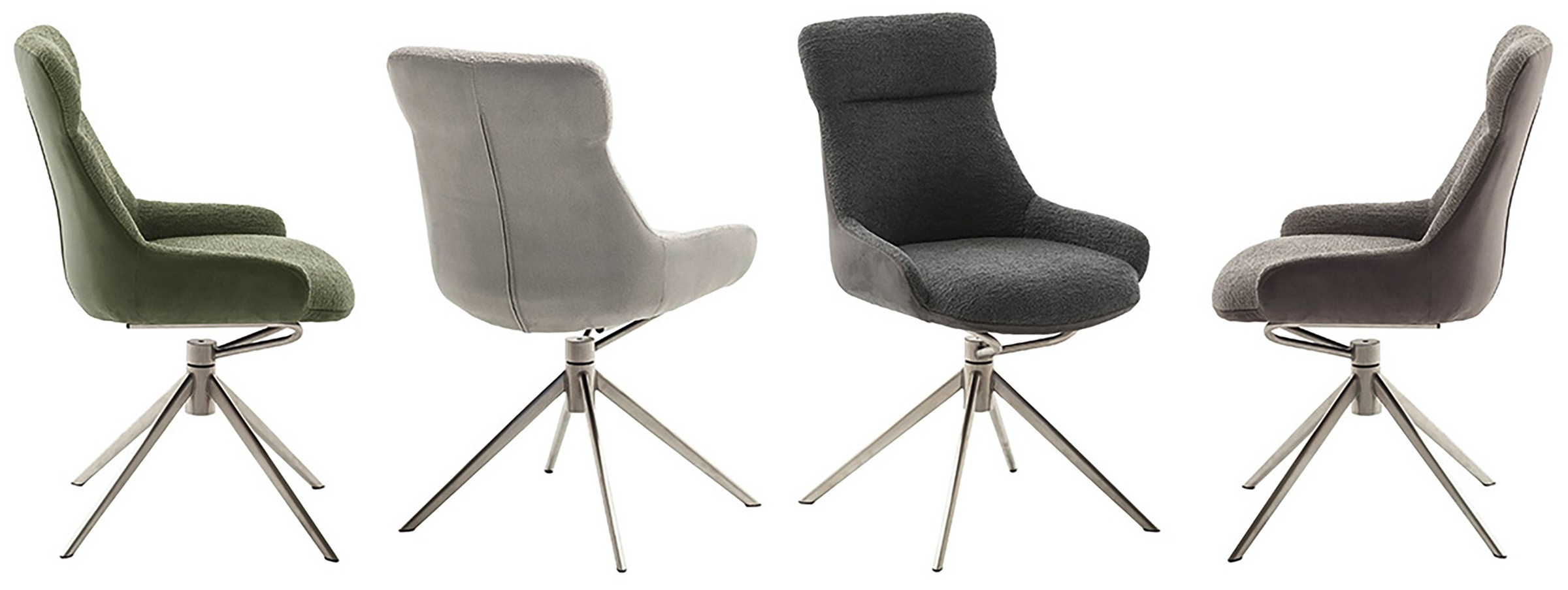 MCA furniture Esszimmerstuhl, Feingewebe, (2er-Set), drehbar 360°, Dreh- & Schwingfunktion, Sitzhöhe ca. 50 cm