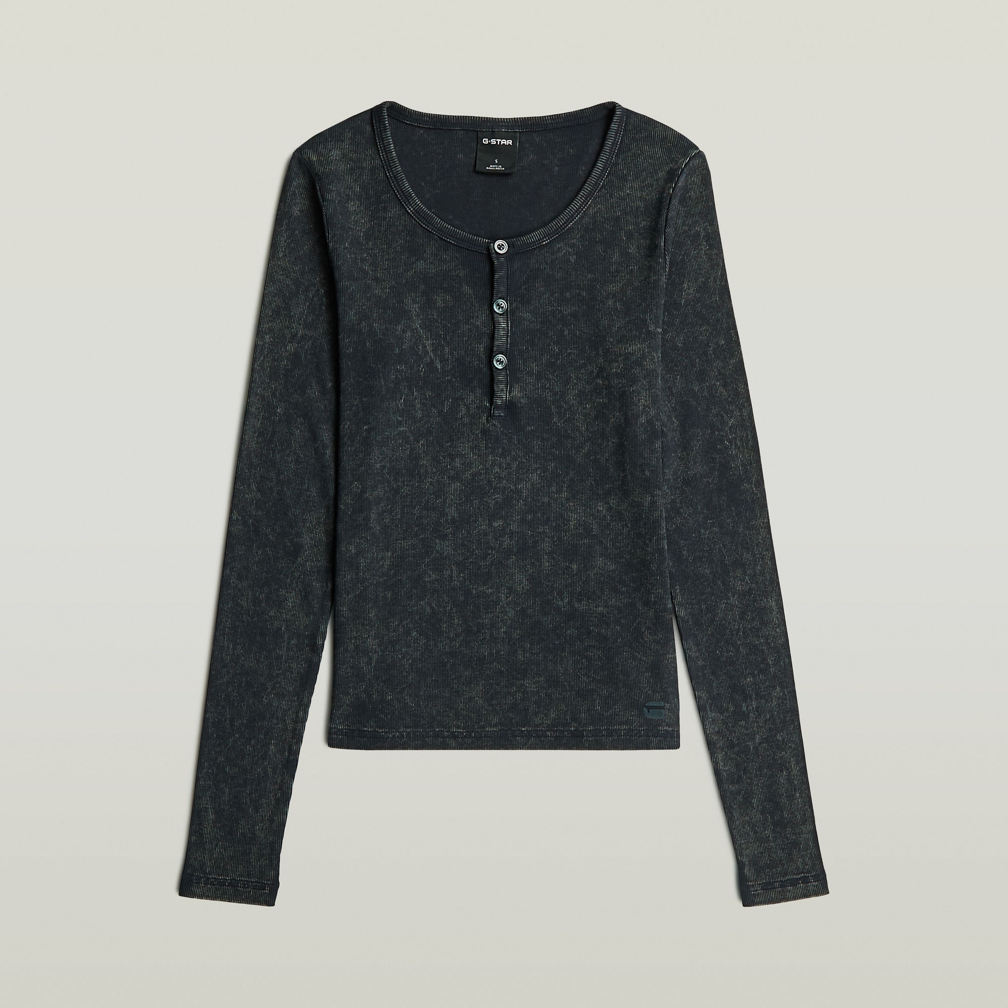 G-STAR Langarmshirt »Vintage Slim Henley t ls wmn« mit Knopfleiste, Baumwollmix