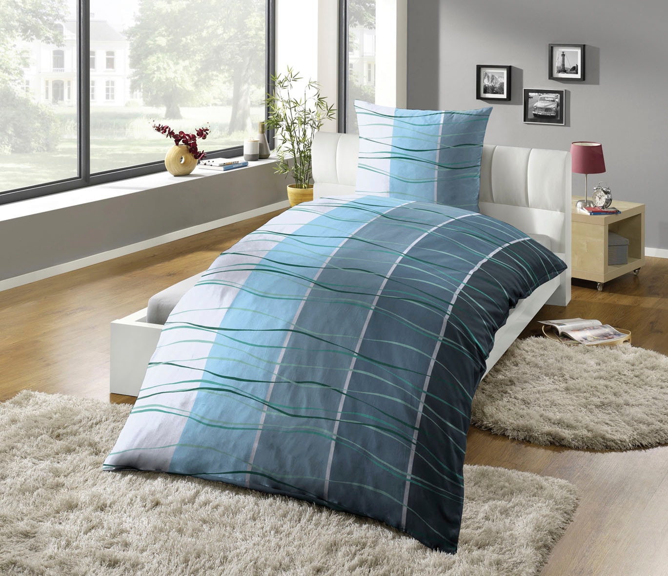 KiNZLER Bettwäsche "Bedruckte Poly-Cotton Bettwäsche "Ocean"" 2 Stk. tlg. P günstig online kaufen