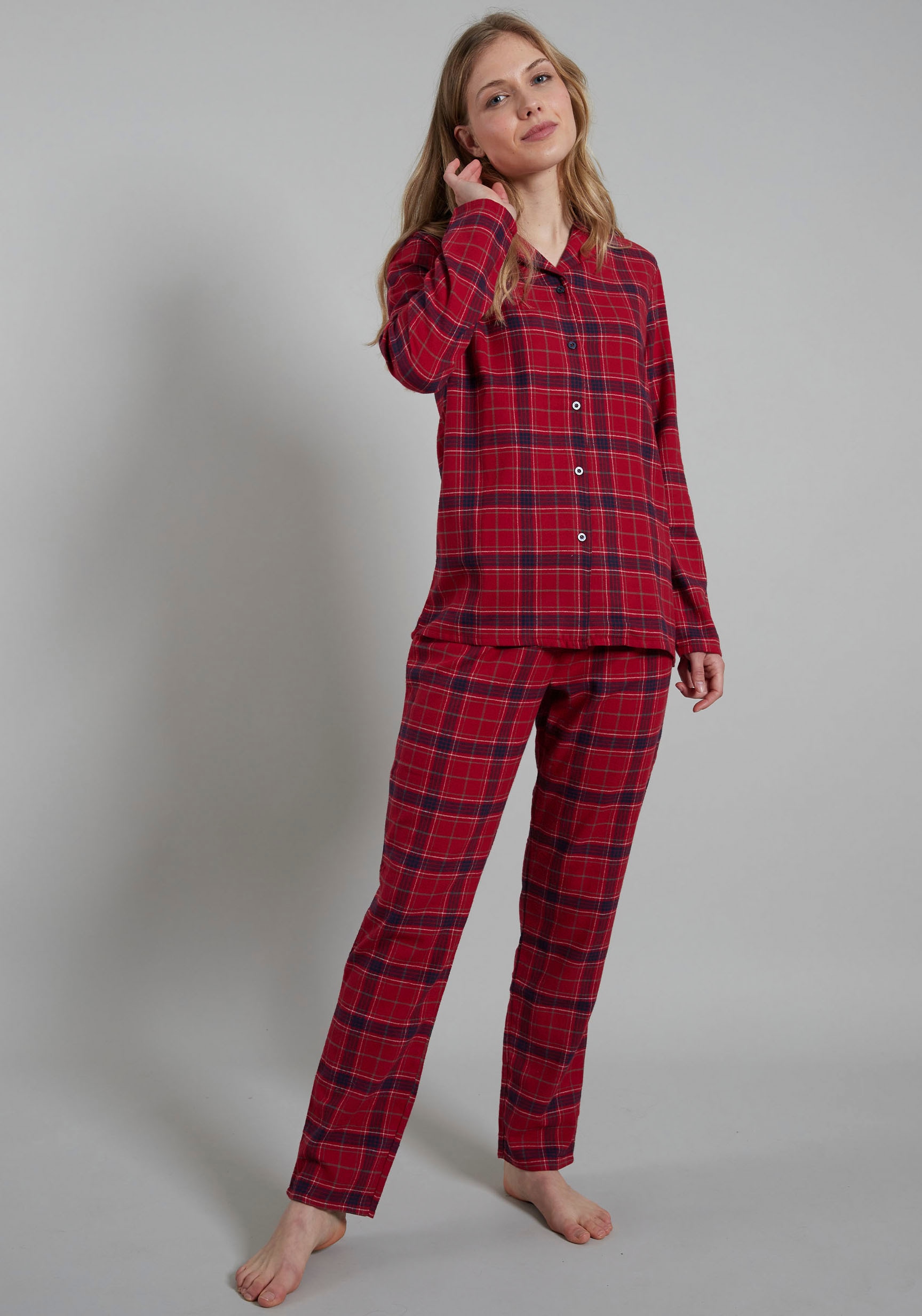 Pyjama, (2 tlg.), mit grobem Karo-Design