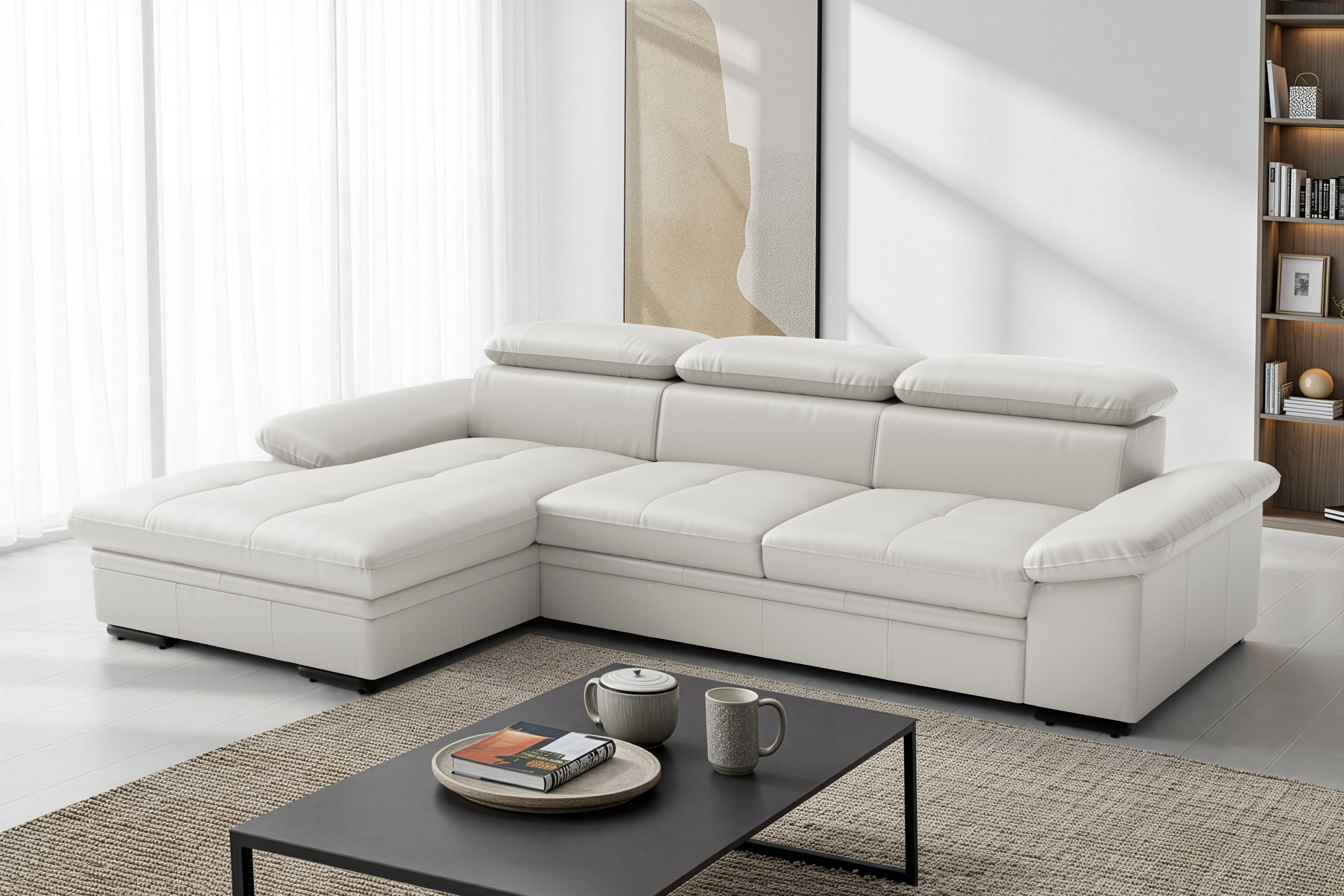 sit&more Ecksofa "Viola, Leder, L-Form, B: 260 cm, mit Armteil- und Kopfteilvertsellung" optional mit Schlaffunktion