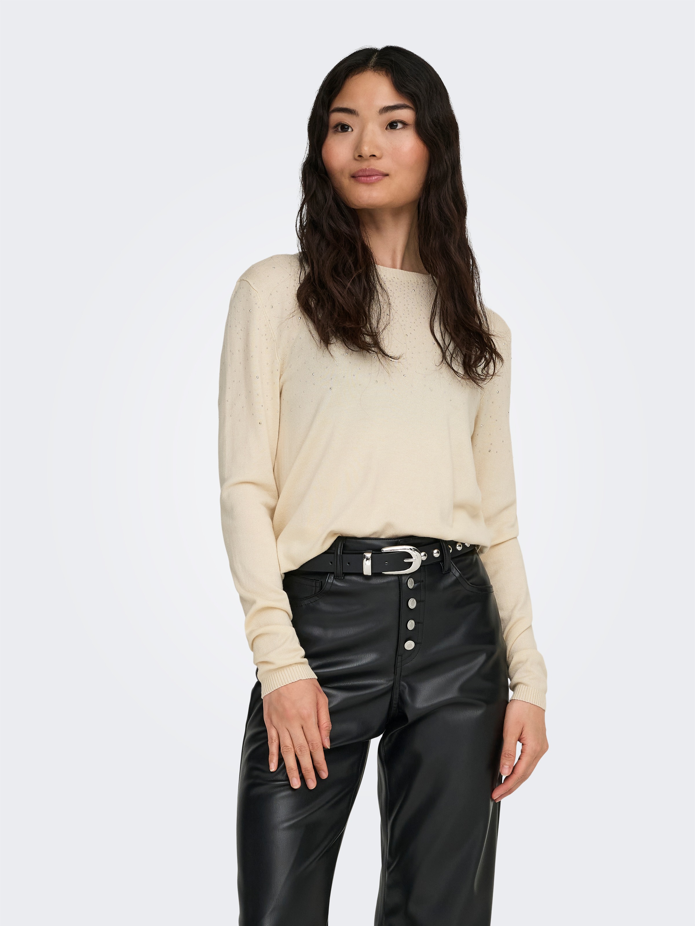 ONLY Rundhalspullover "ONLANABELLA LS BLING O-NECK KNT" günstig online kaufen