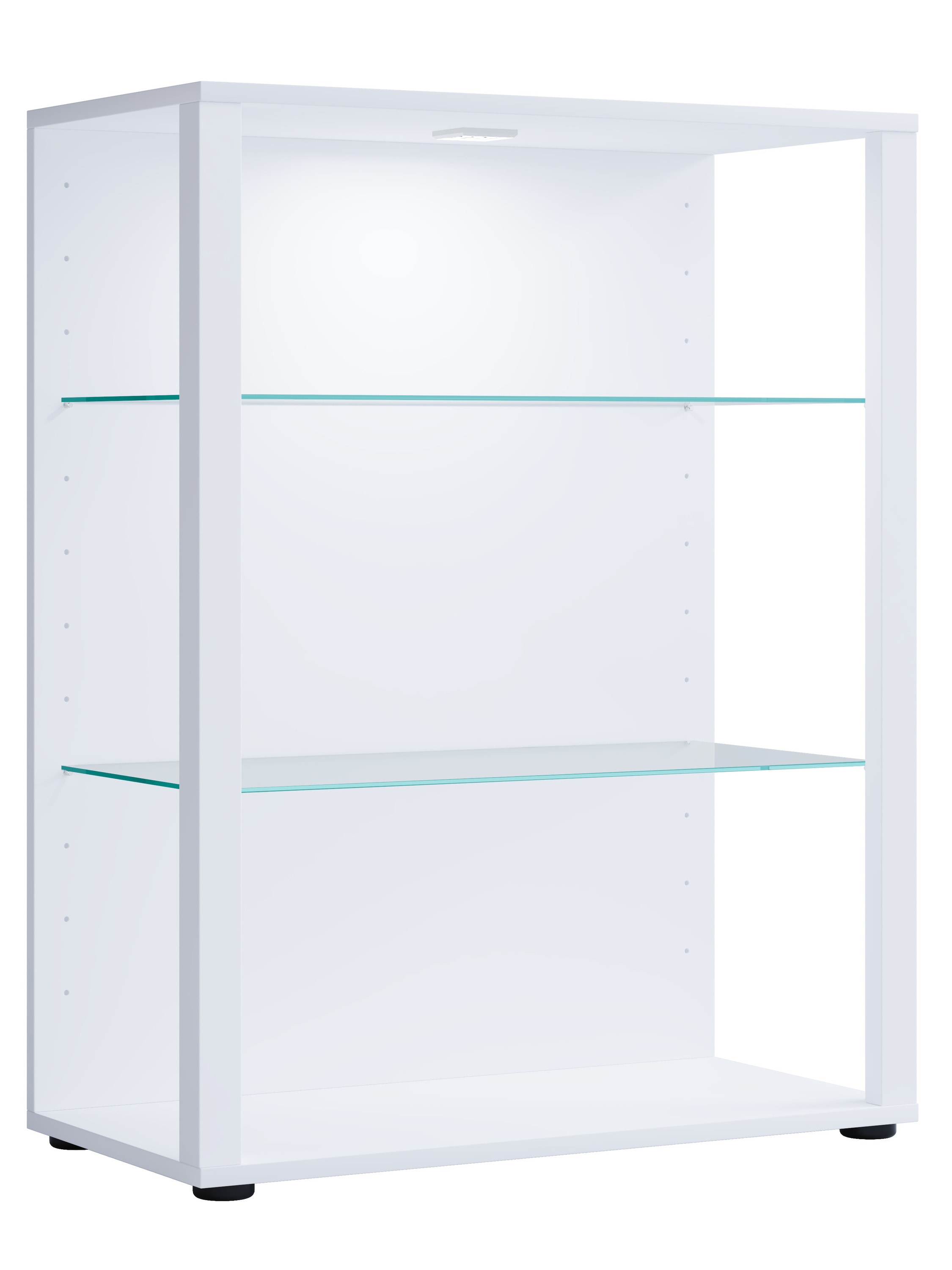 VCM Vitrine »VCM Glasvitrine stehend | Vitrine Glas mit ESG-Sicherheitsglas | Maße ca. H. 90 x B. 70 x T. 35 cm | Standvitrine Glas | Modern und platzsparend | Glas Vitrinenschrank ¿ Glasol L«, (1 St.)