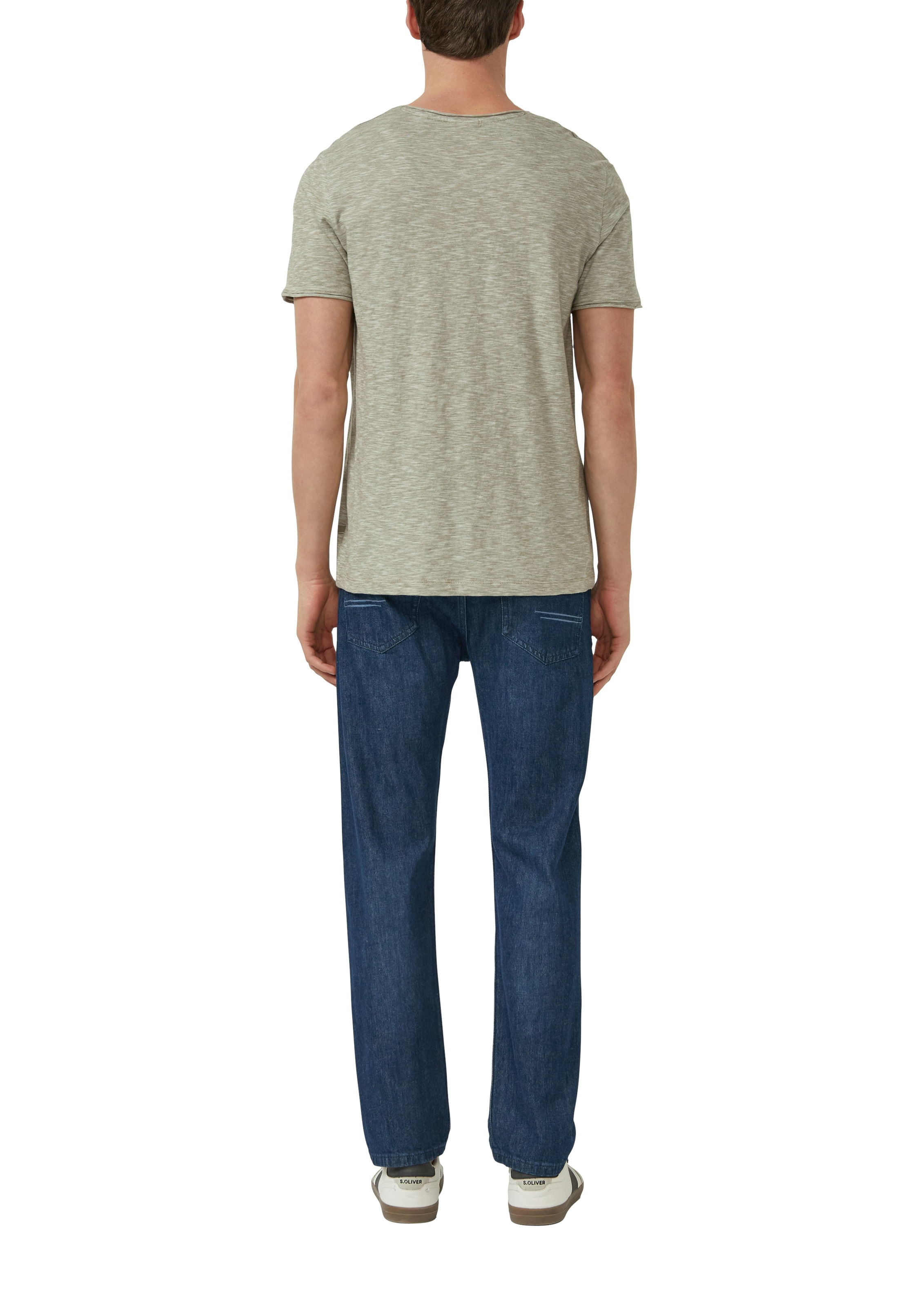 s.Oliver Kurzarmshirt Sommershirt meliert, mit Brusttasche