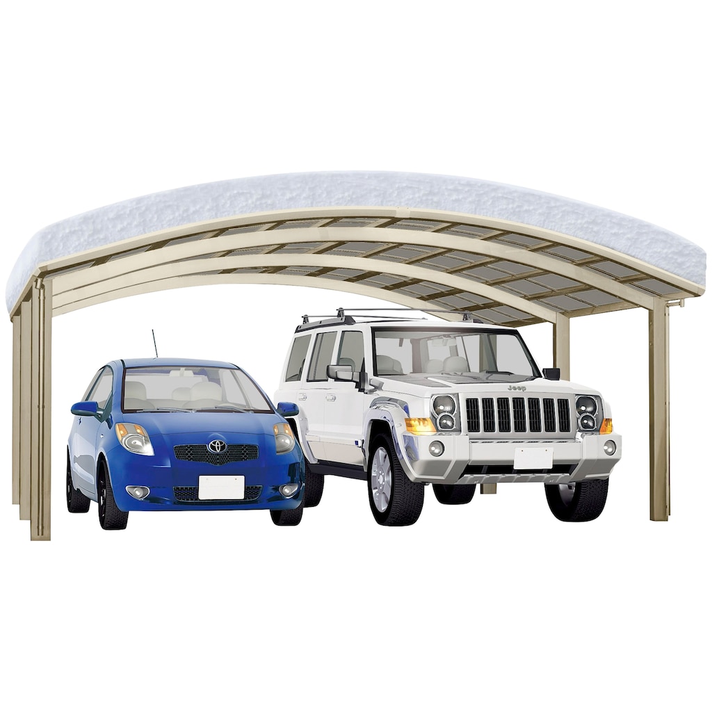 Ximax Doppelcarport »Portoforte Typ 110 M-Edelstahl-Look«, Aluminium, 526 cm, edelstahlfarben