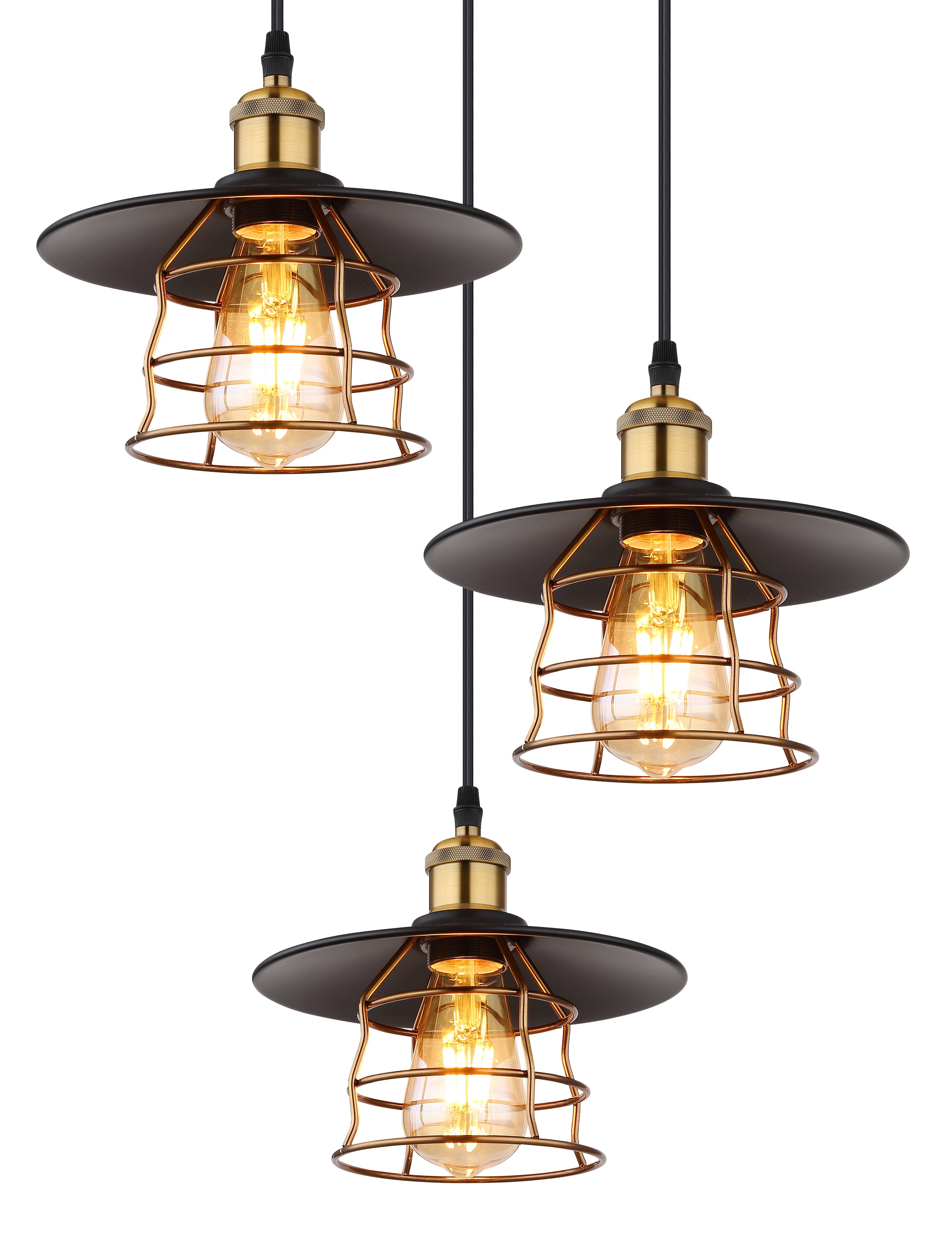 GLOBO LIGHTING Hängeleuchte »VIEJO«, Leuchtmittel E27 | ohne Leuchtmittel, Pendelleuchte / Küche / Wohnzimmerschwarz / rund / Gittergeflecht