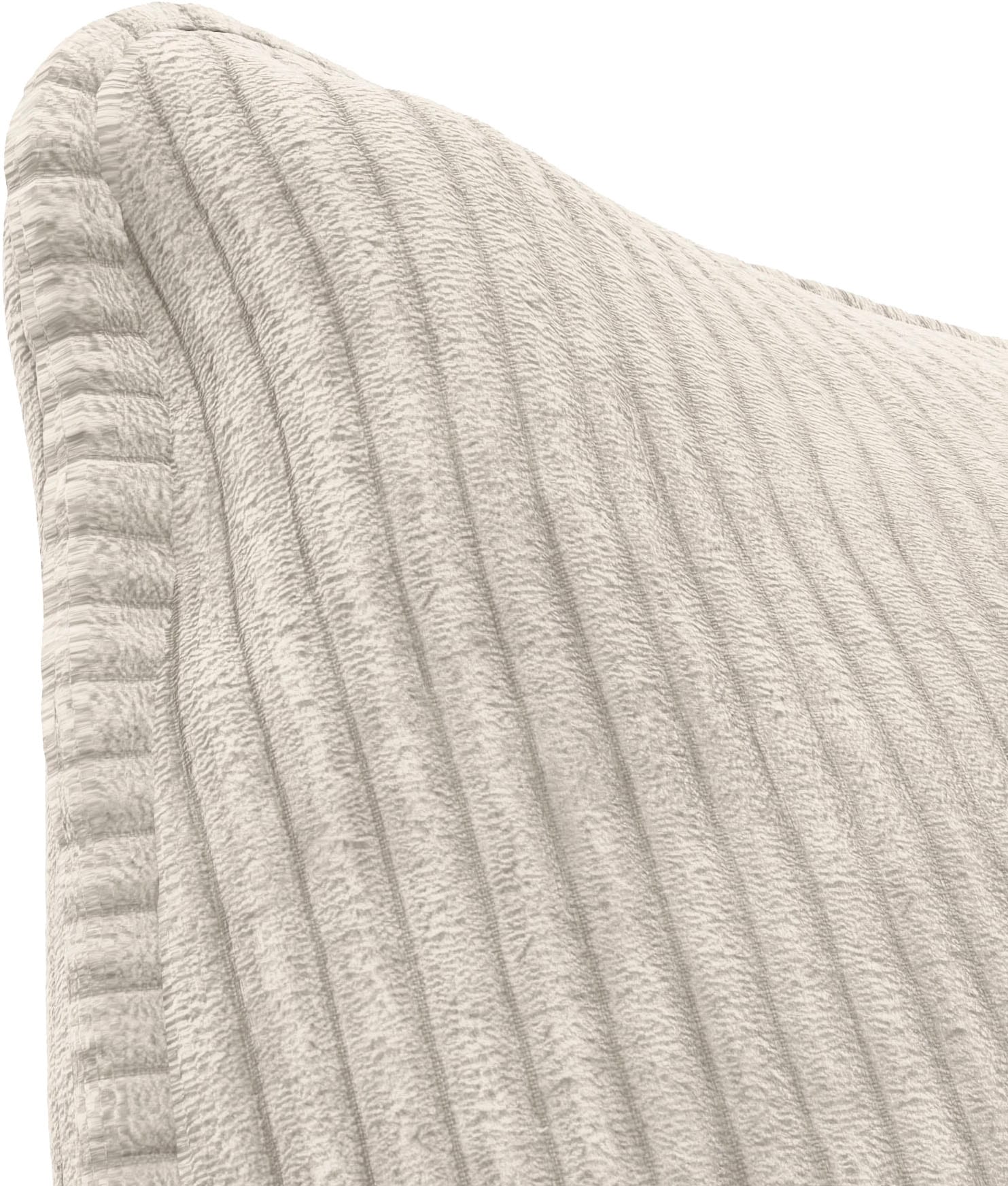 TRENDMANUFAKTUR Ecksofa »Fordon, Schlafsofa mit Bettkasten, Couch in L-Form, Breite 250 cm«, in Cordstoff HYPER, cream, Recamiere rechts