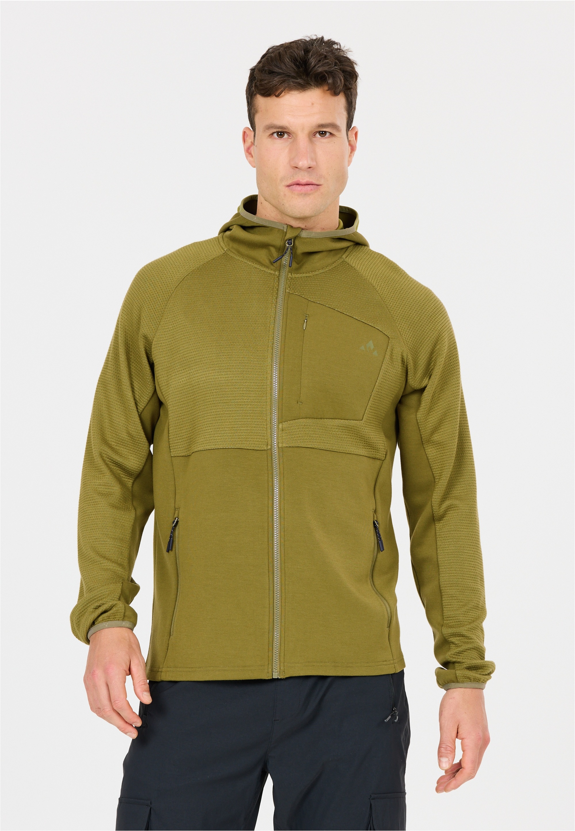 Outdoorjacke WHISTLER "Langley", Herren, Gr. L, grün, gelb, 76% Polyester, 17% Viskose, 7% Elasthan, unifarben, normal, ohne Ausschnitt, Jacken Outdoorjacke, aus atmungsaktivem Material