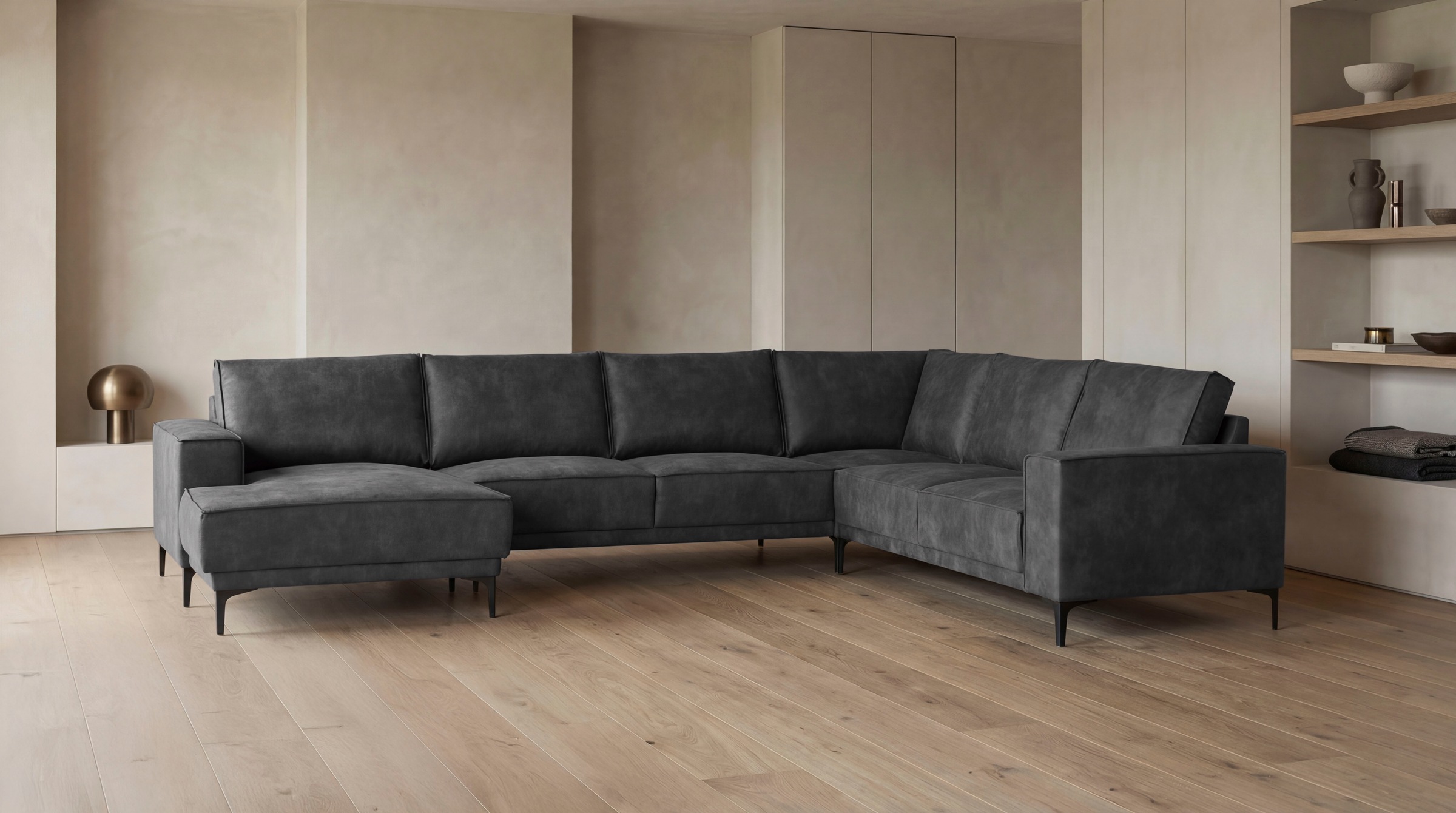 OTTO home Wohnlandschaft "OLAND U-Form, XXL, B: 342 cm, Skandi-Design" Skan günstig online kaufen