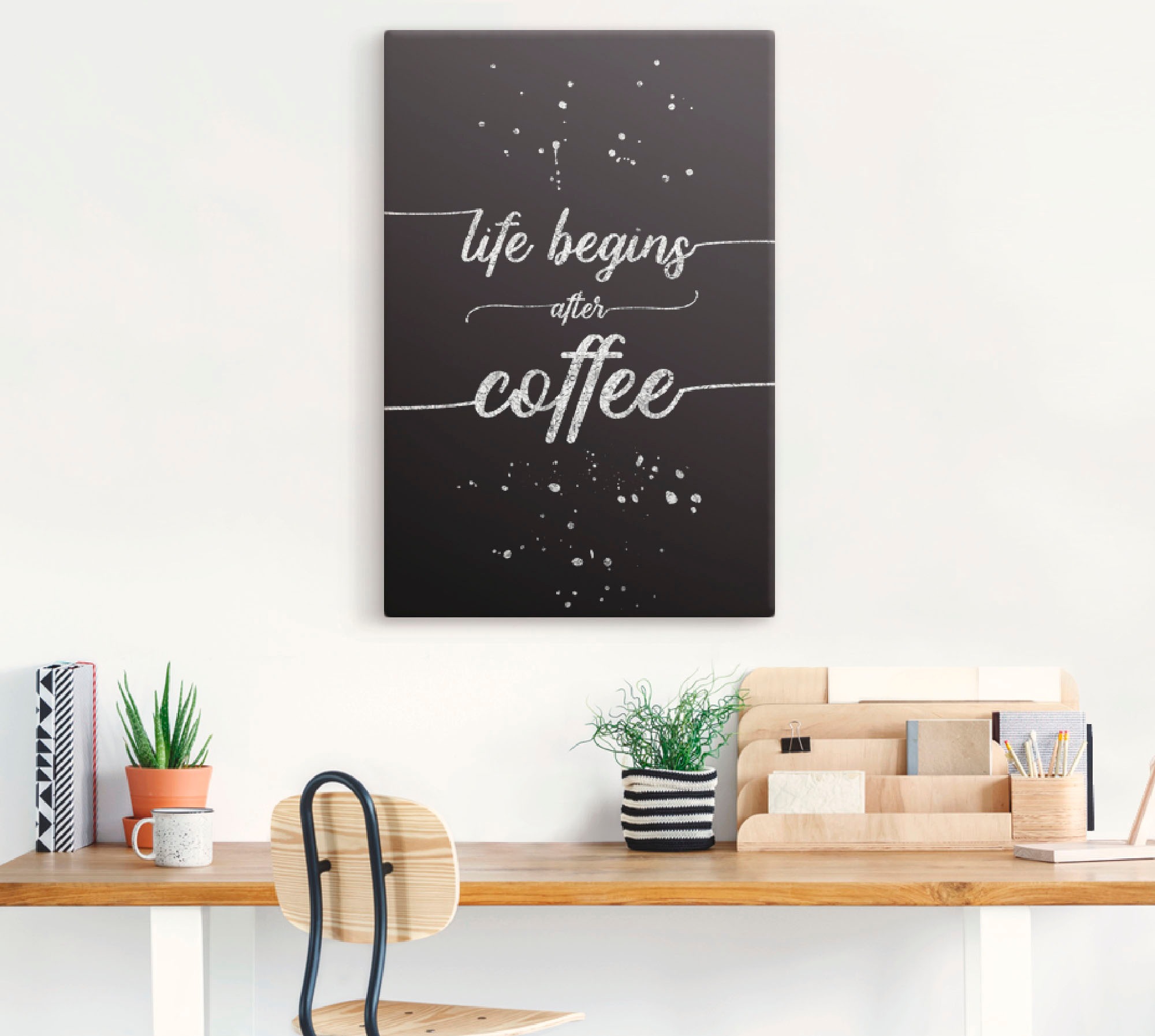 Artland Wandbild »Leben beginnt nach dem Kaffee«, Sprüche & Texte, (1 St.), als Alubild, Outdoorbild, Leinwandbild, Wandaufkleber, versch. Größen