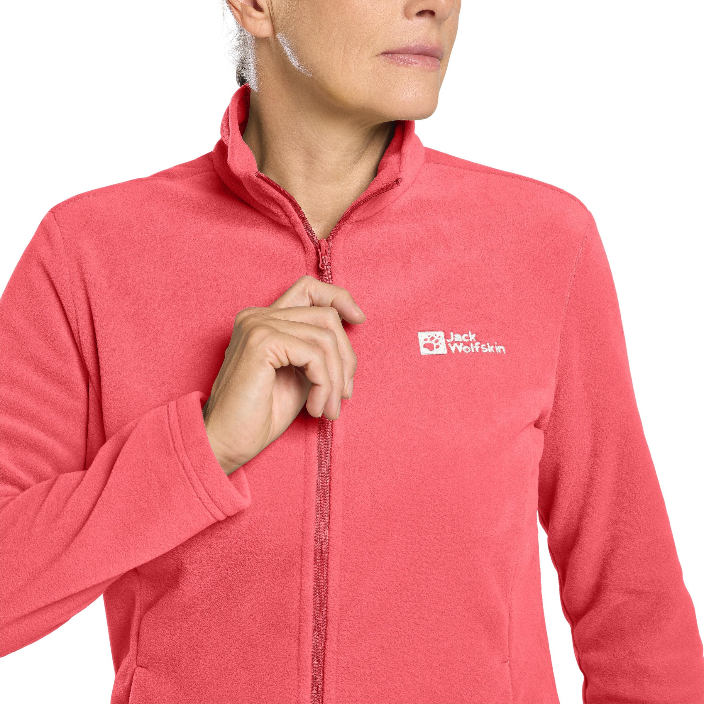 Fleecejacke JACK WOLFSKIN "TAUNUS FZ W", Damen, Gr. XL (46), sunset, coral, Obermaterial: 100% Polyester. Futter: 100% Polyester, Jacken Fleecejacke 3