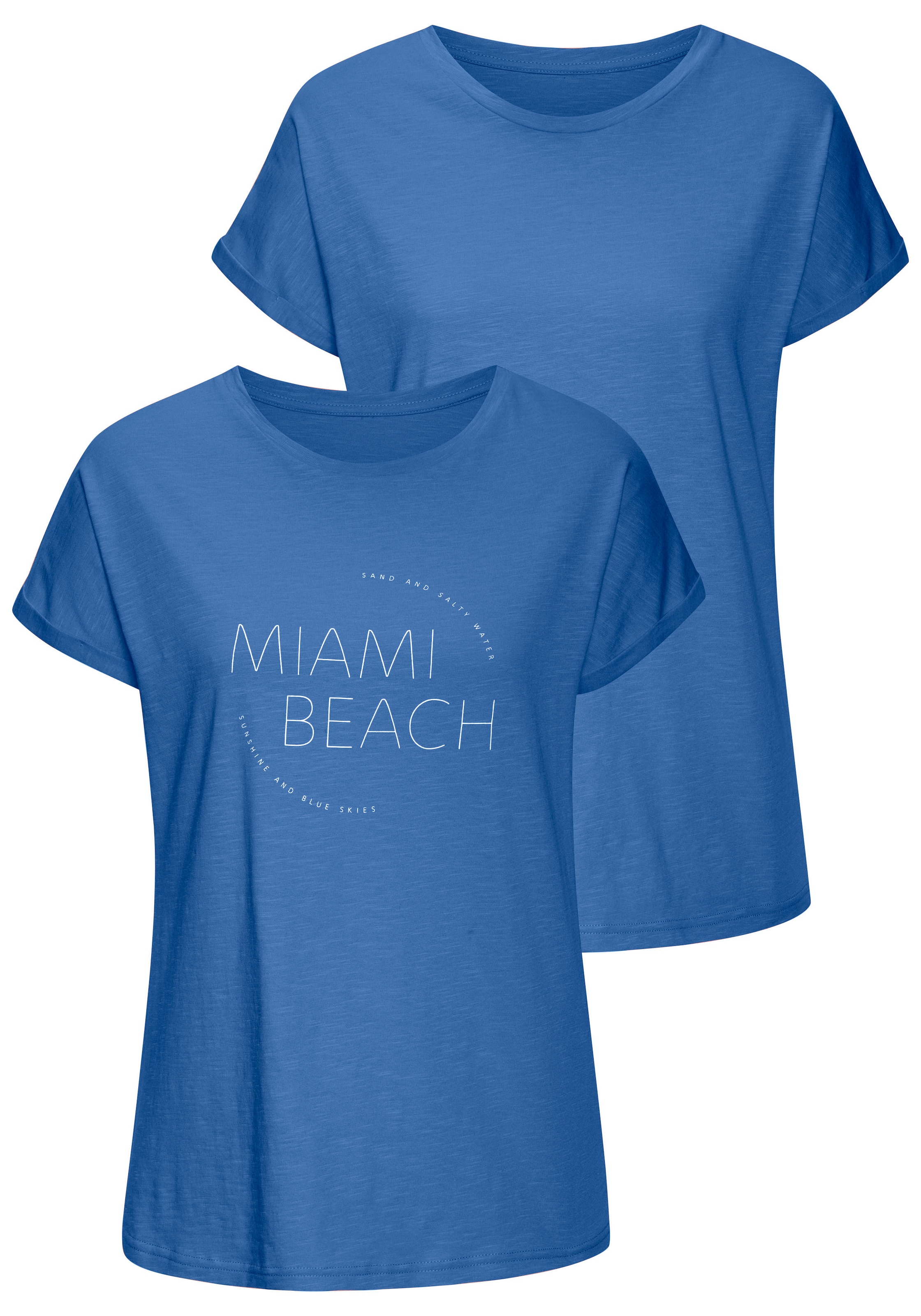 Vivance T-Shirt "mit modischem Frontprint", (2er-Pack), aus weicher Baumwol günstig online kaufen